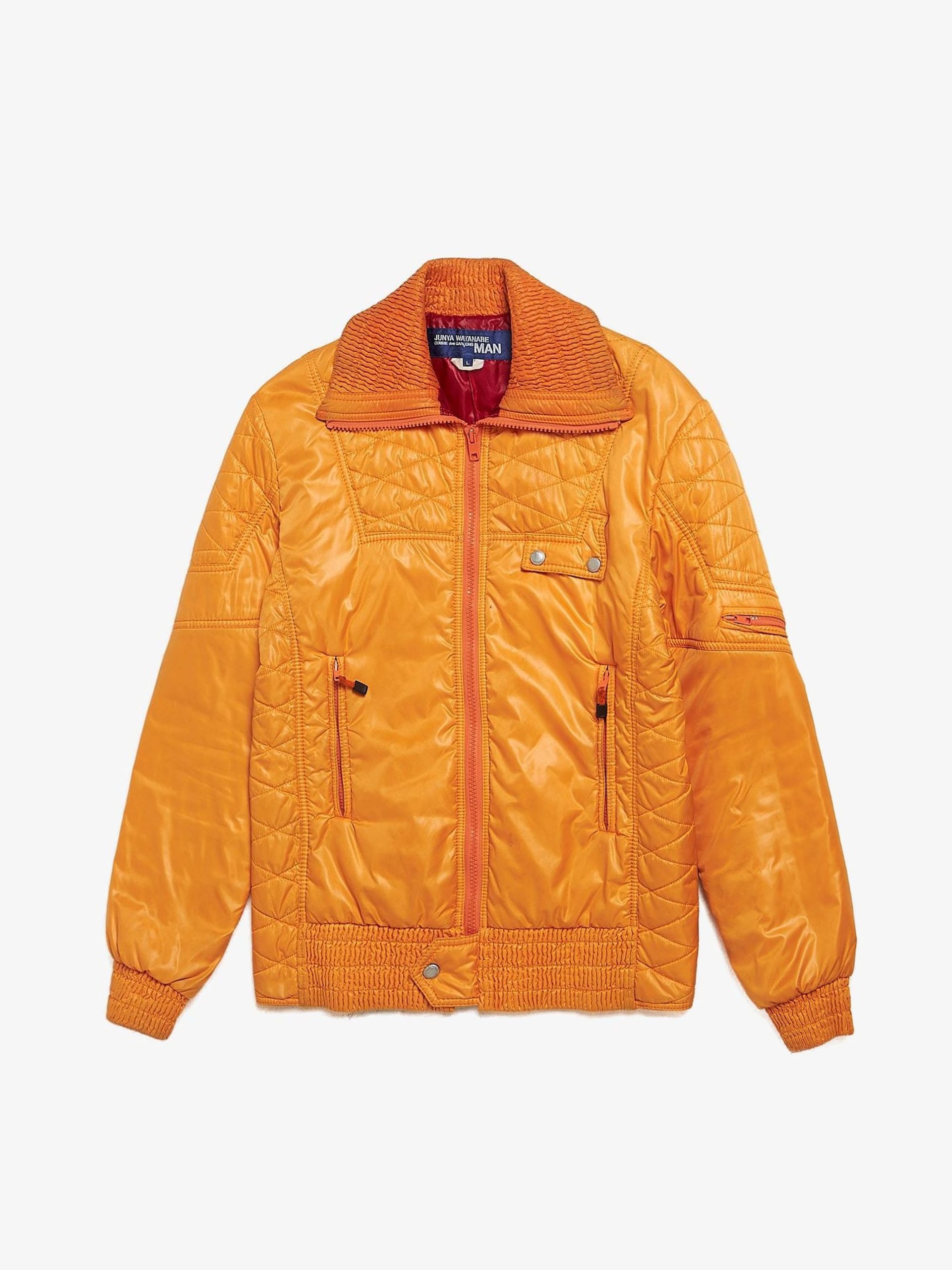 Comme Des Garcons Junya Watanabe Orange Zipped Polyester Bomber Jacket