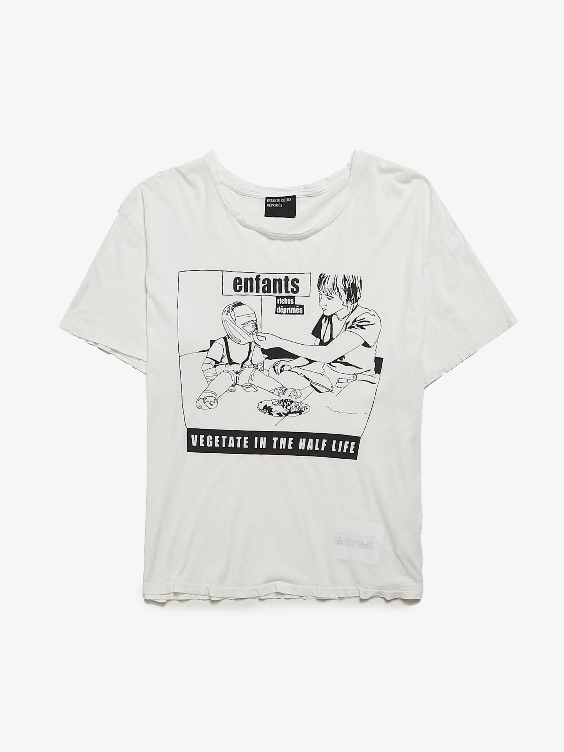 Enfants Riches Deprimes White Vegetate Printed Distressed Cotton T