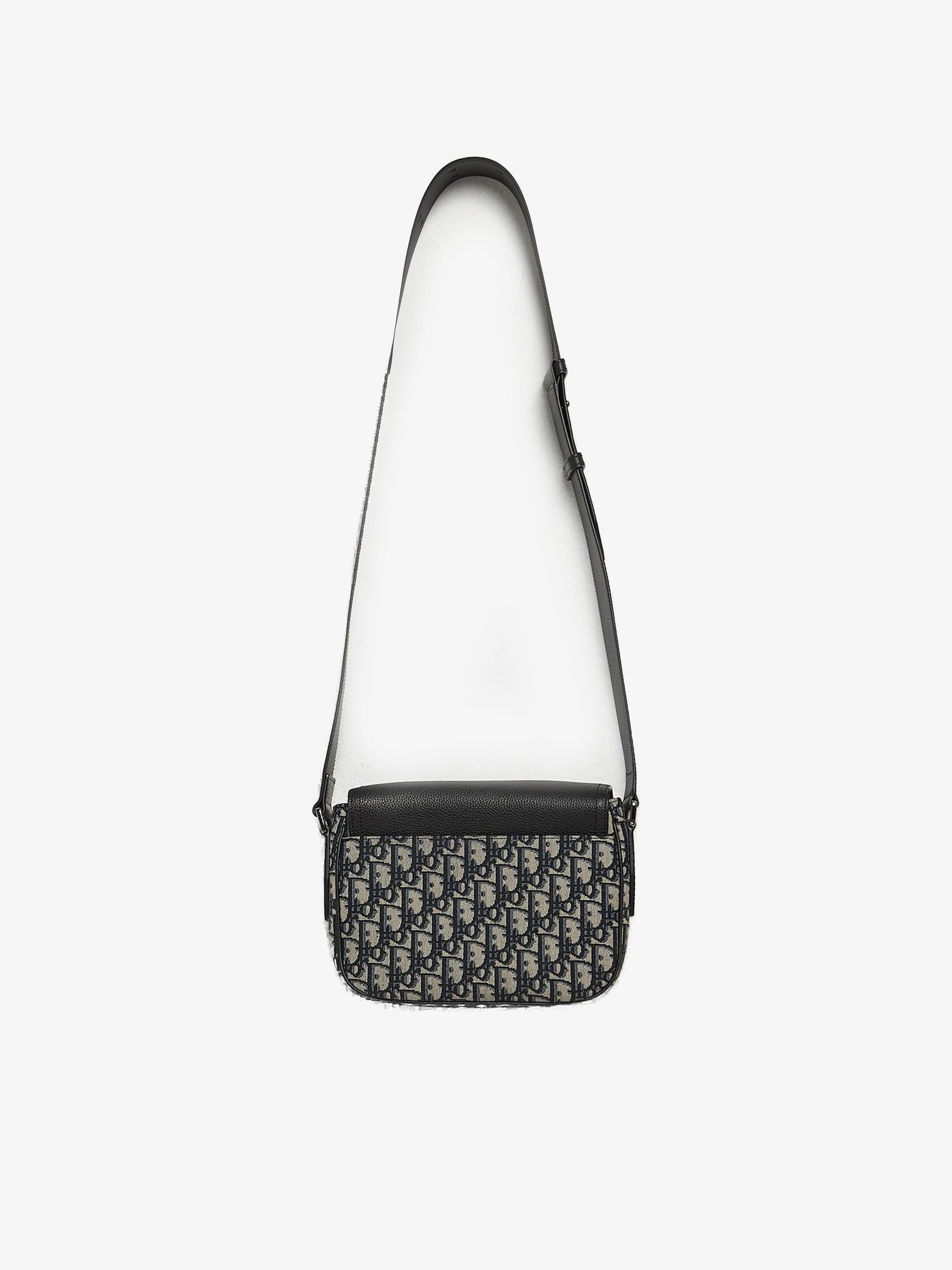 Dior Black Oblique Logo Saddle Bag