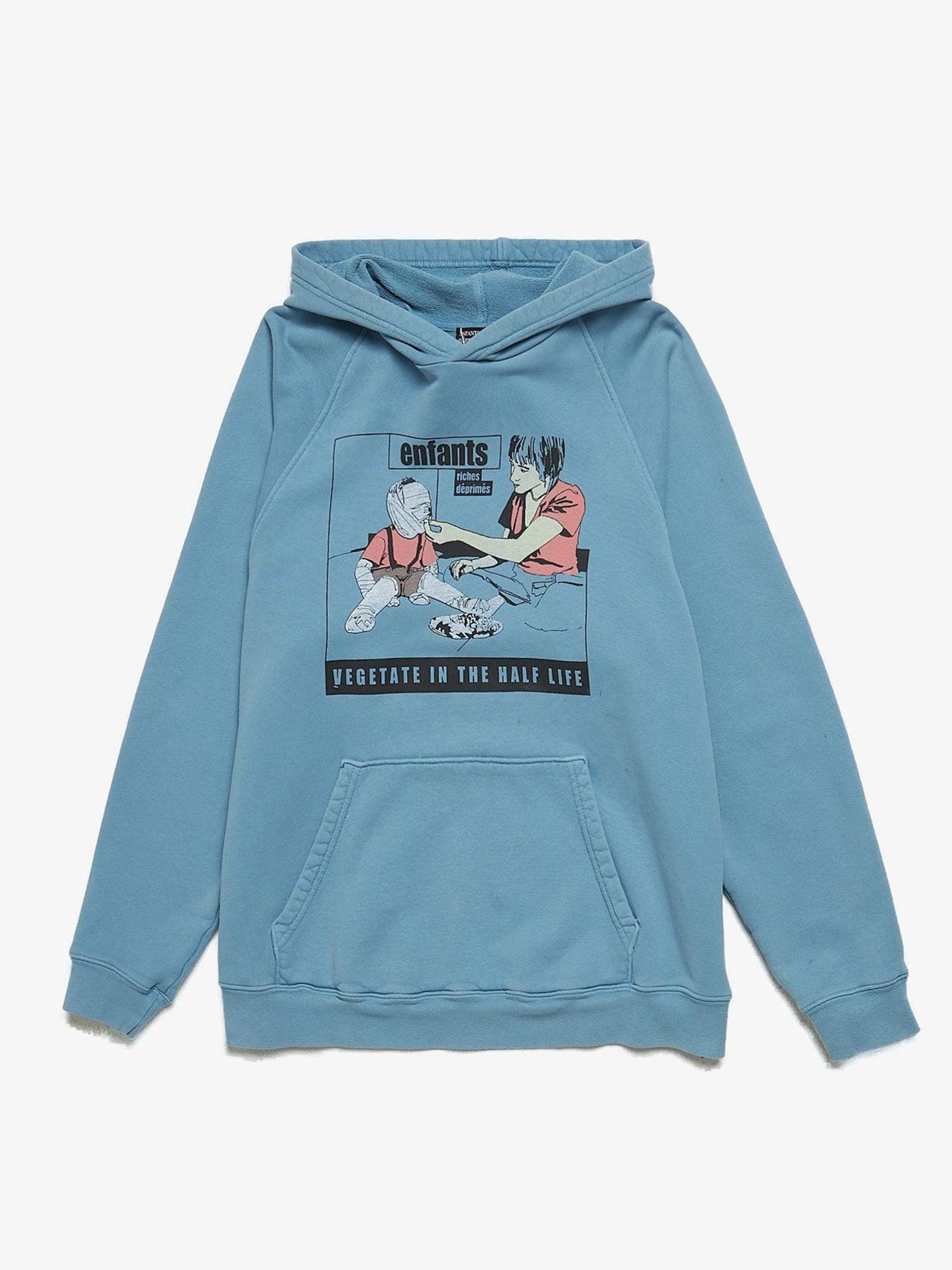 Enfants Riches Deprimes Light Blue Pattern Printed Cotton Hoodie Enfants Riches Deprimes Light Blue Pattern Printed Cotton Hoodie