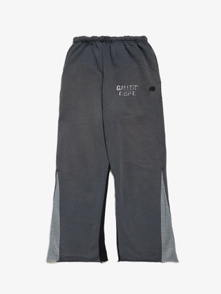 Gallery Dept Gray Logo Printed Faded Laced Cotton Sweatpants