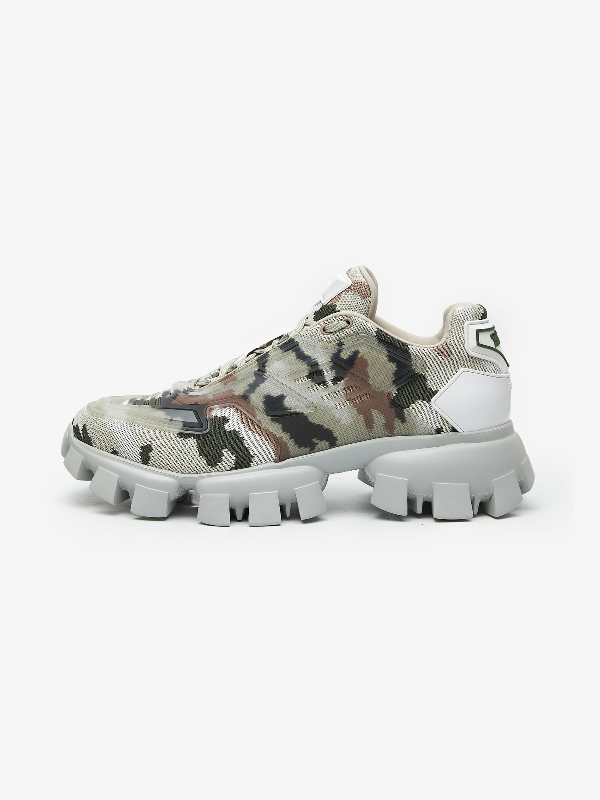 Prada Camo and White Extralight Cloudbust Thunder Sneakers