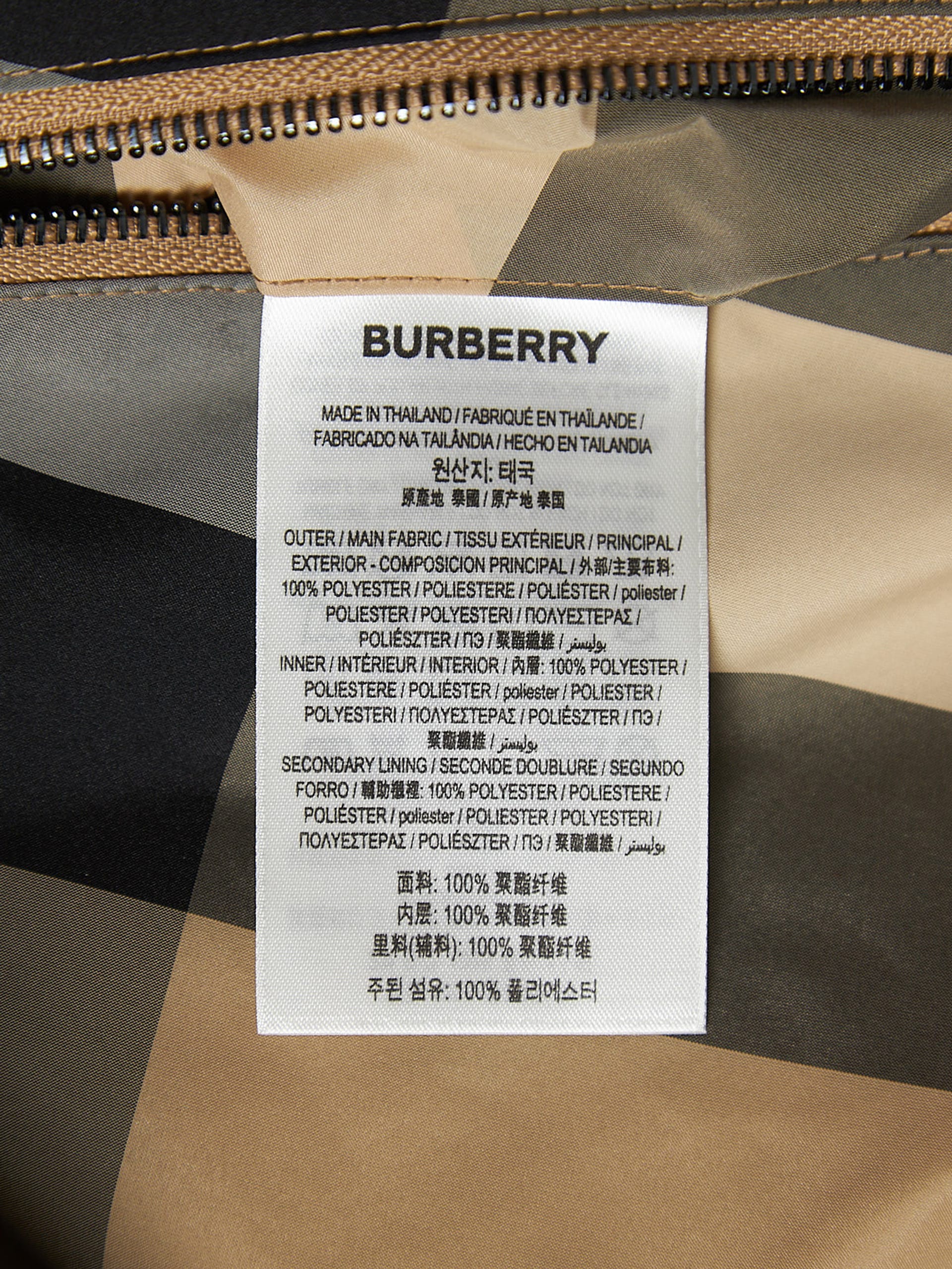 Burberry Black Double Sided Logo Embroidered Zipped Polyester Light Jacket