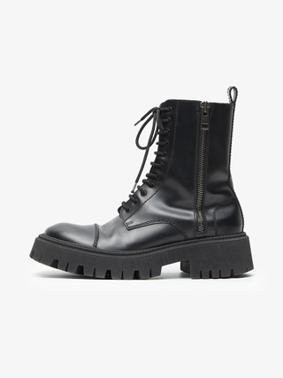 Balenciaga Black Calfskin Tractor Leather Boots