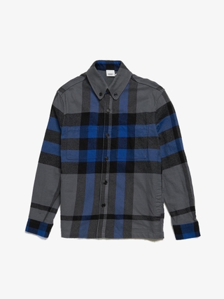 Burberry blue plaid deals shirt