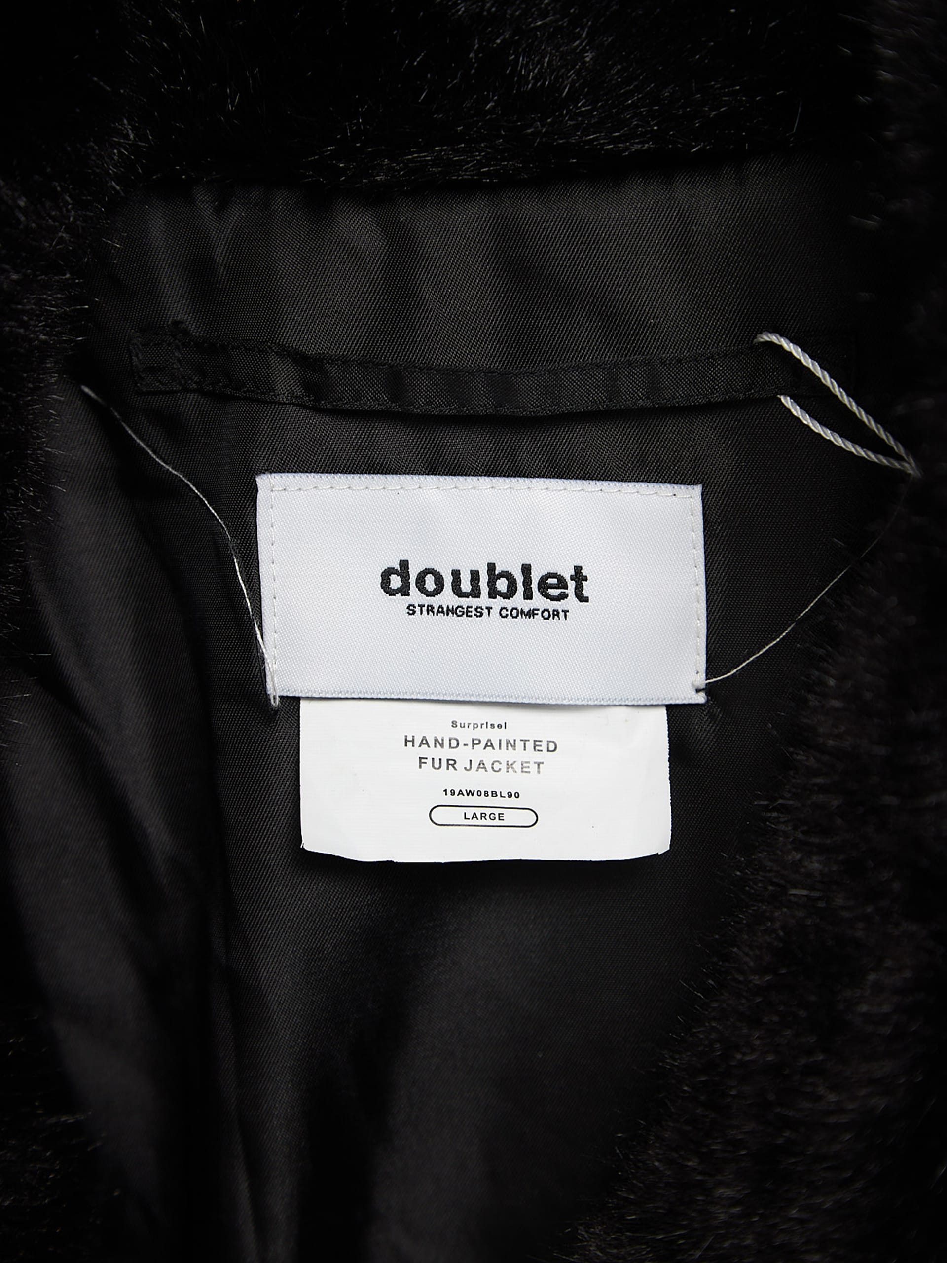 Doublet Black Hand Painted Fur Jacket Doublet Black Hand Painted Fur Jacket