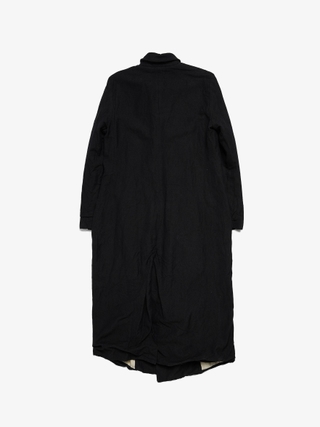 Paul Harnden Shoemakers Black Double Breasted Long Wool and Linen Coat