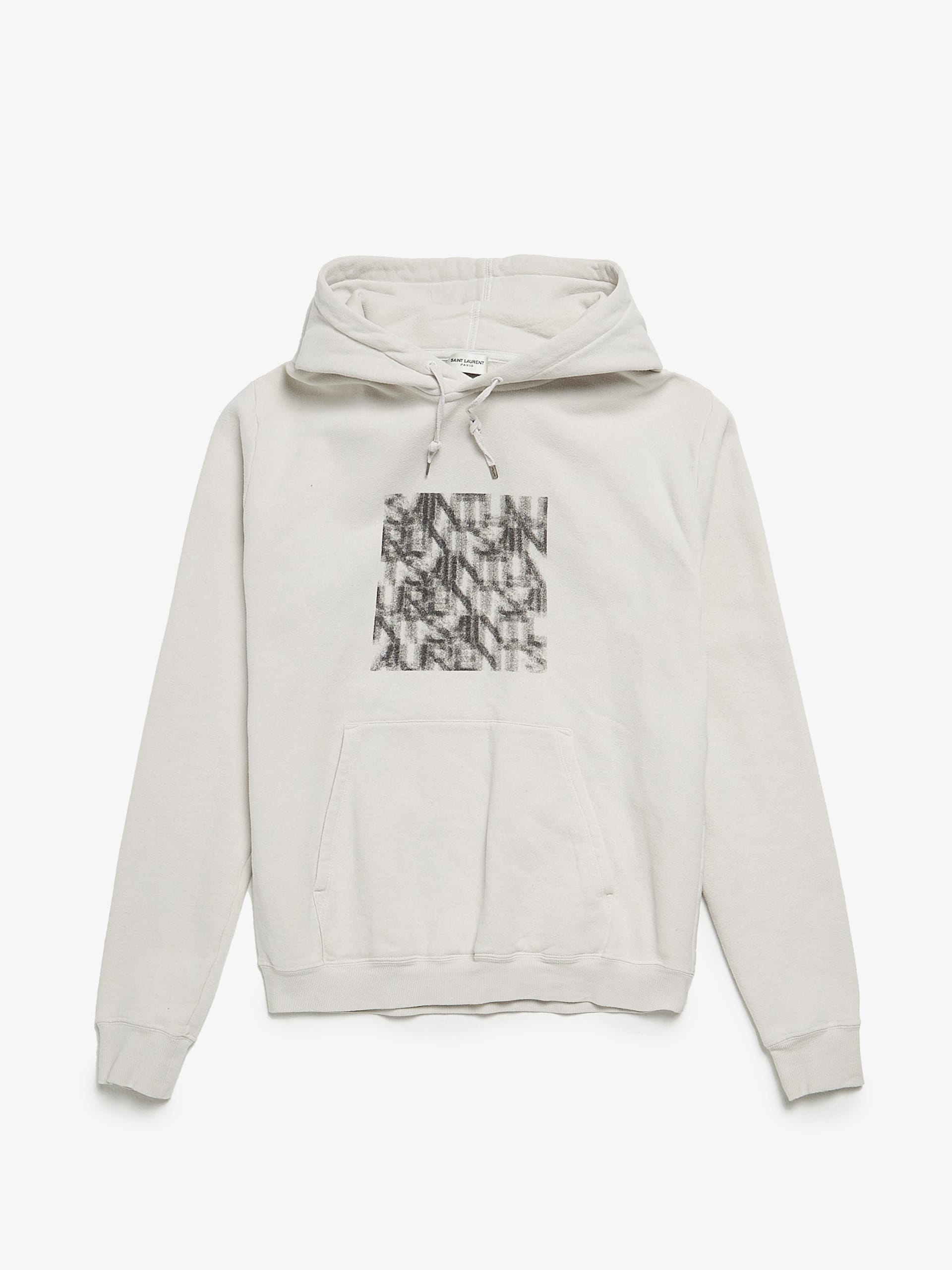 Saint Laurent Paris Milk Abstract Logo Printed Cotton Hoodie