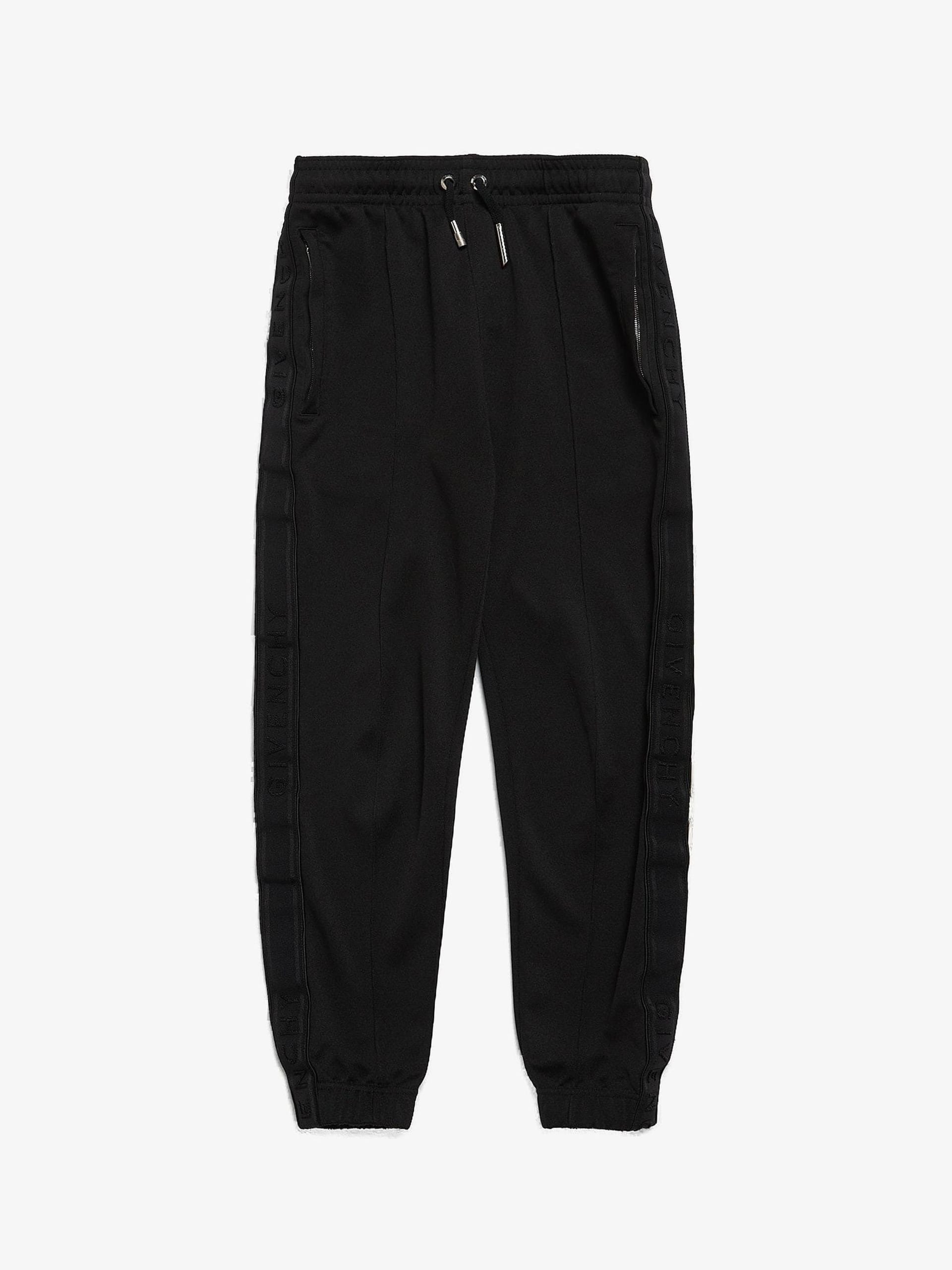 Givenchy Black Logo Stripe Polyester Sweatpants