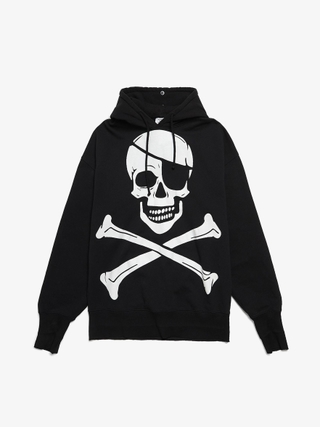 Vetements Black Skull Printed Spiked Cotton Hoodie