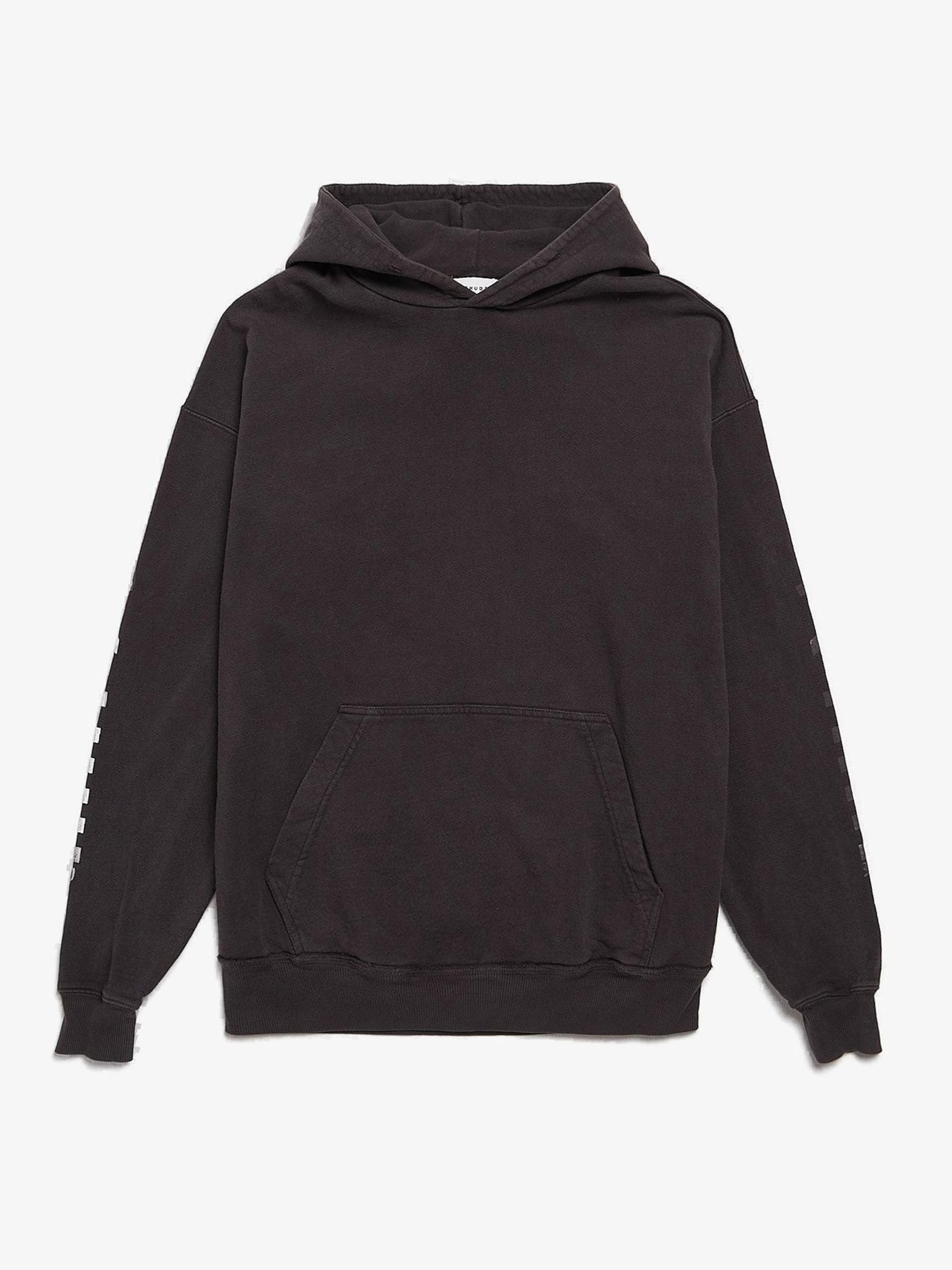 Rhude Dark Gray Pixel Skull Logo Printed Cotton Hoodie