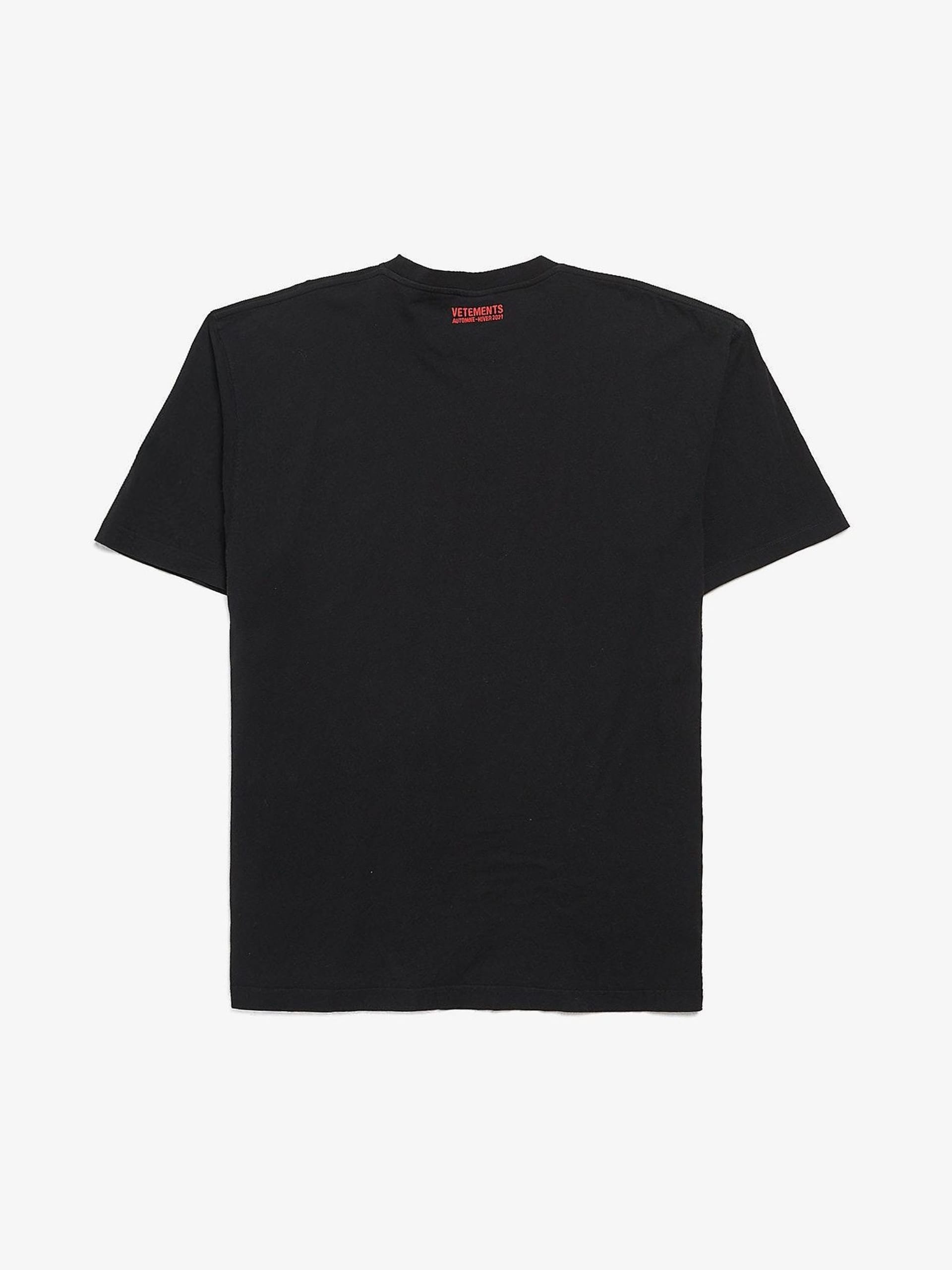 Vetements Black Censored Printed Cotton T Shirt