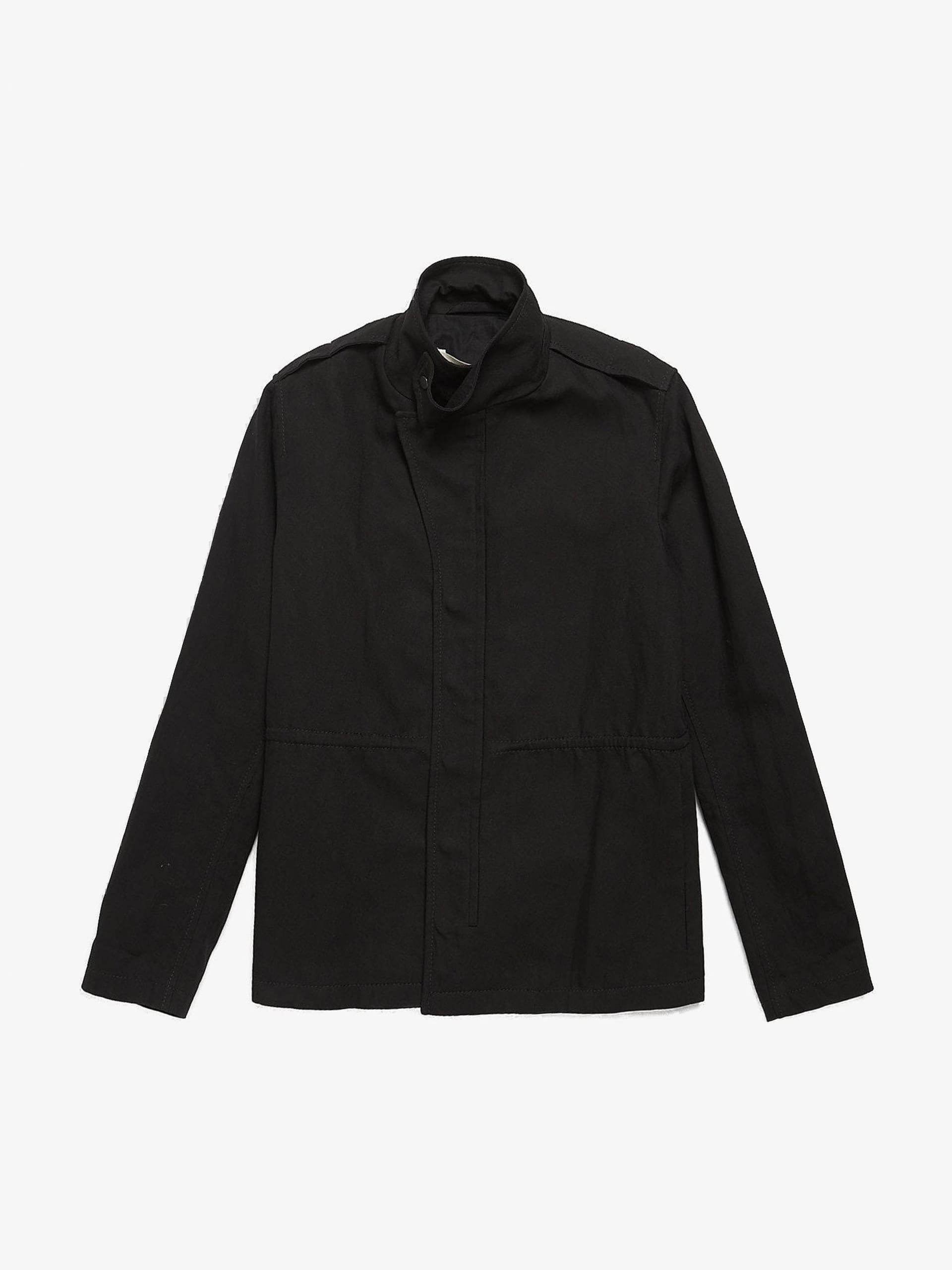 Damir Doma Black Cotton and Linen Blend Button Down Light Jacket