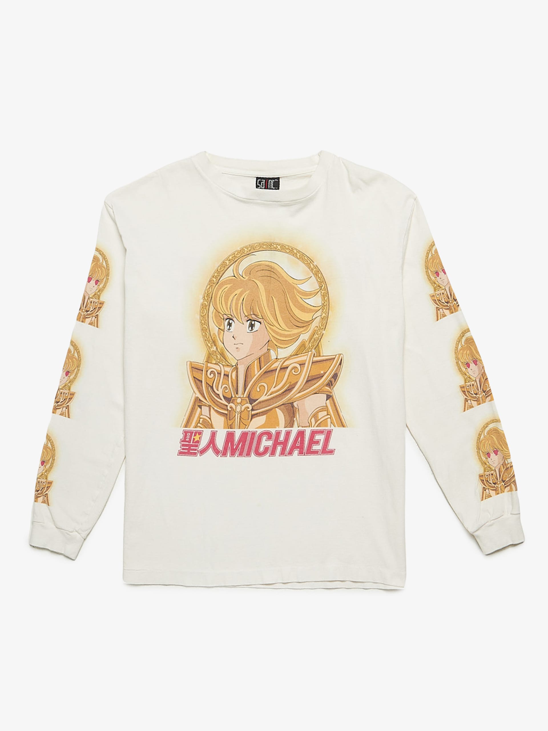 Saint Michael White Anime Printed Clot CL Longsleeve