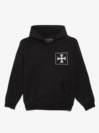 Enfants Riches Deprimes Black Avec Rose Cross Printed Cotton Hoodie