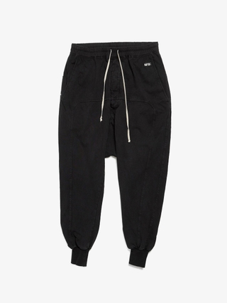 Rick Owens Drkshdw Black Prisoner Drawstring Cotton Pants
