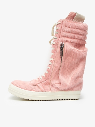 Rick Owens Drkshdw Faux Fur High Abstract Sneakers