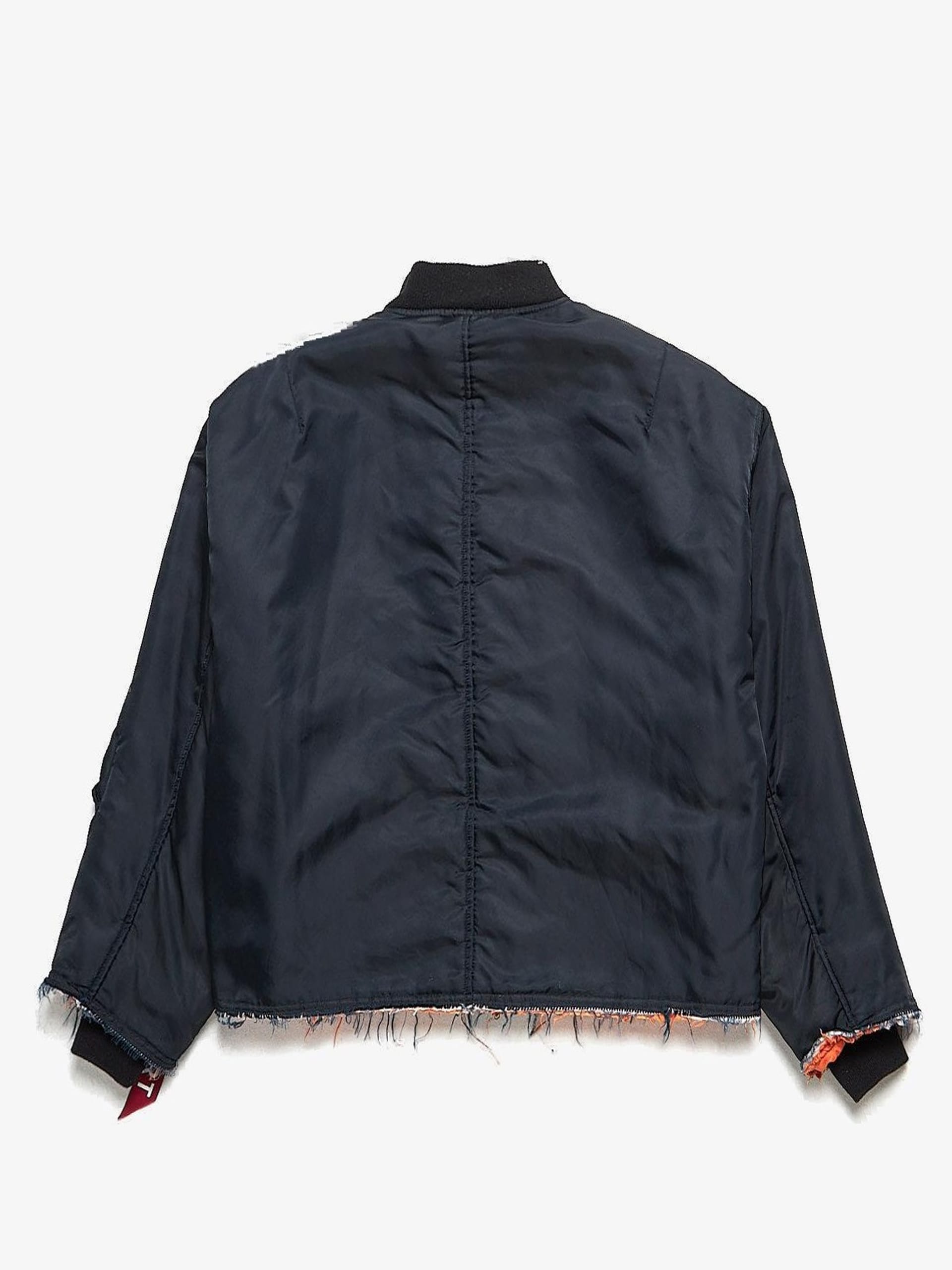 Doublet Black Patched Cutoff Oversized Nylon Bomber Jacket