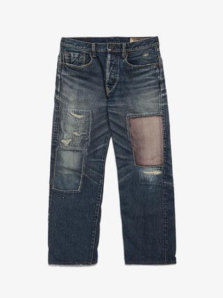 Acne Studios Blue Denim Distresed Dirty Cotton Jeans