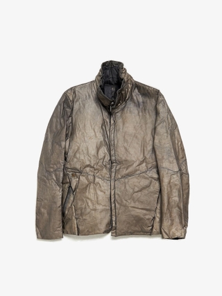 Isaac Sellam Experience Gray Leather Heavy Downjacket