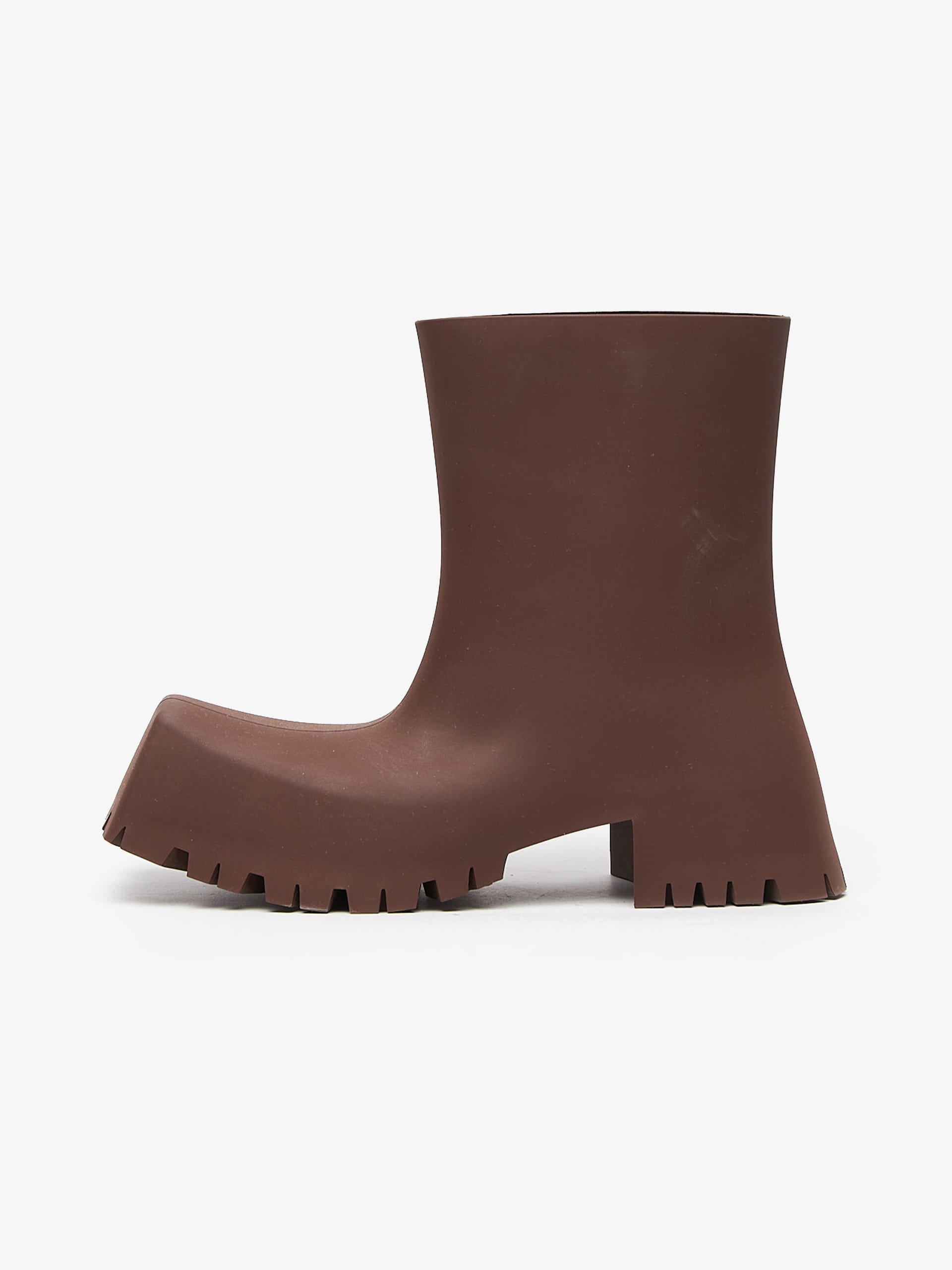 Balenciaga Brown Trooper Rubber Boots