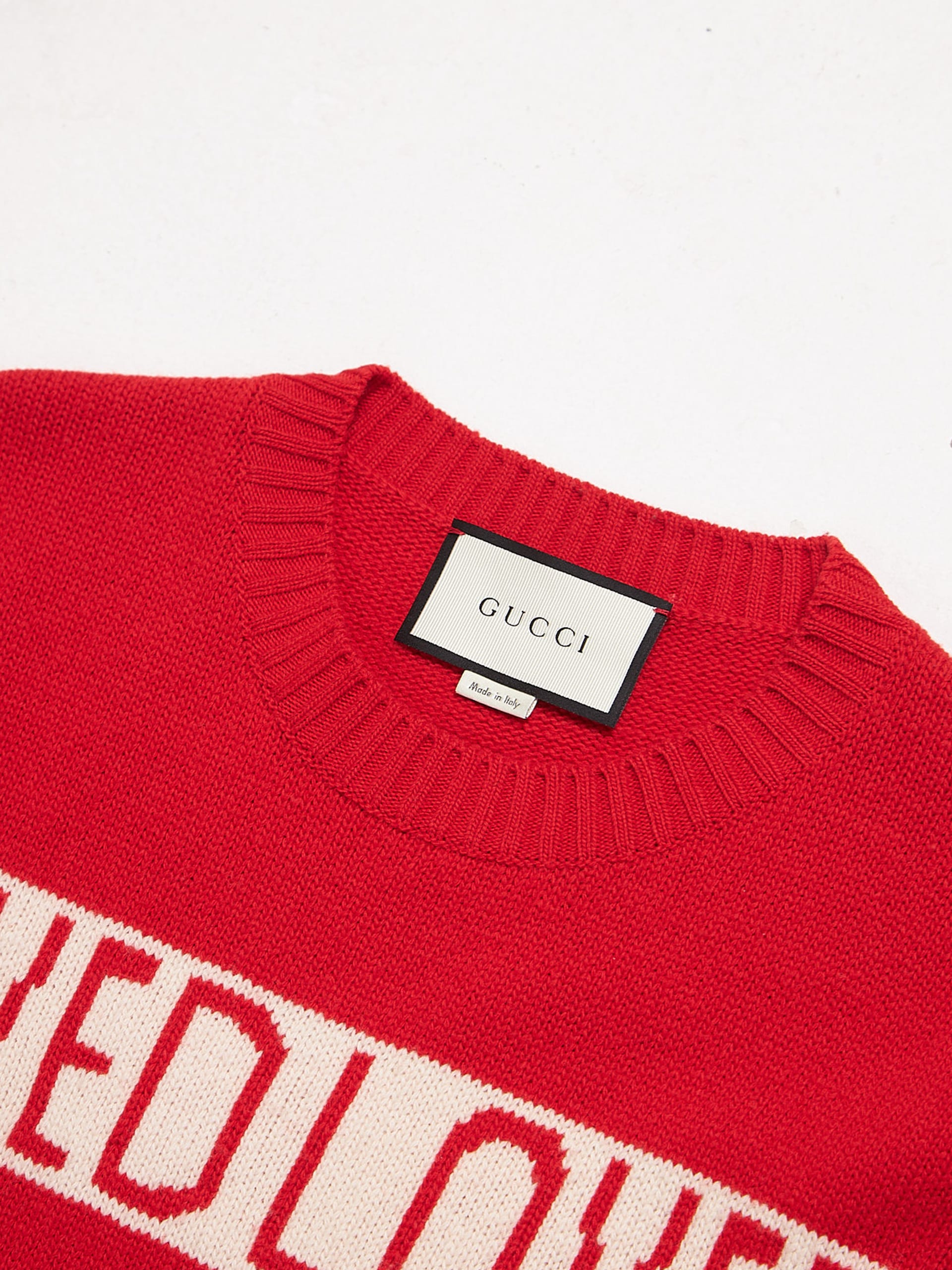 Gucci red loved sweater best sale