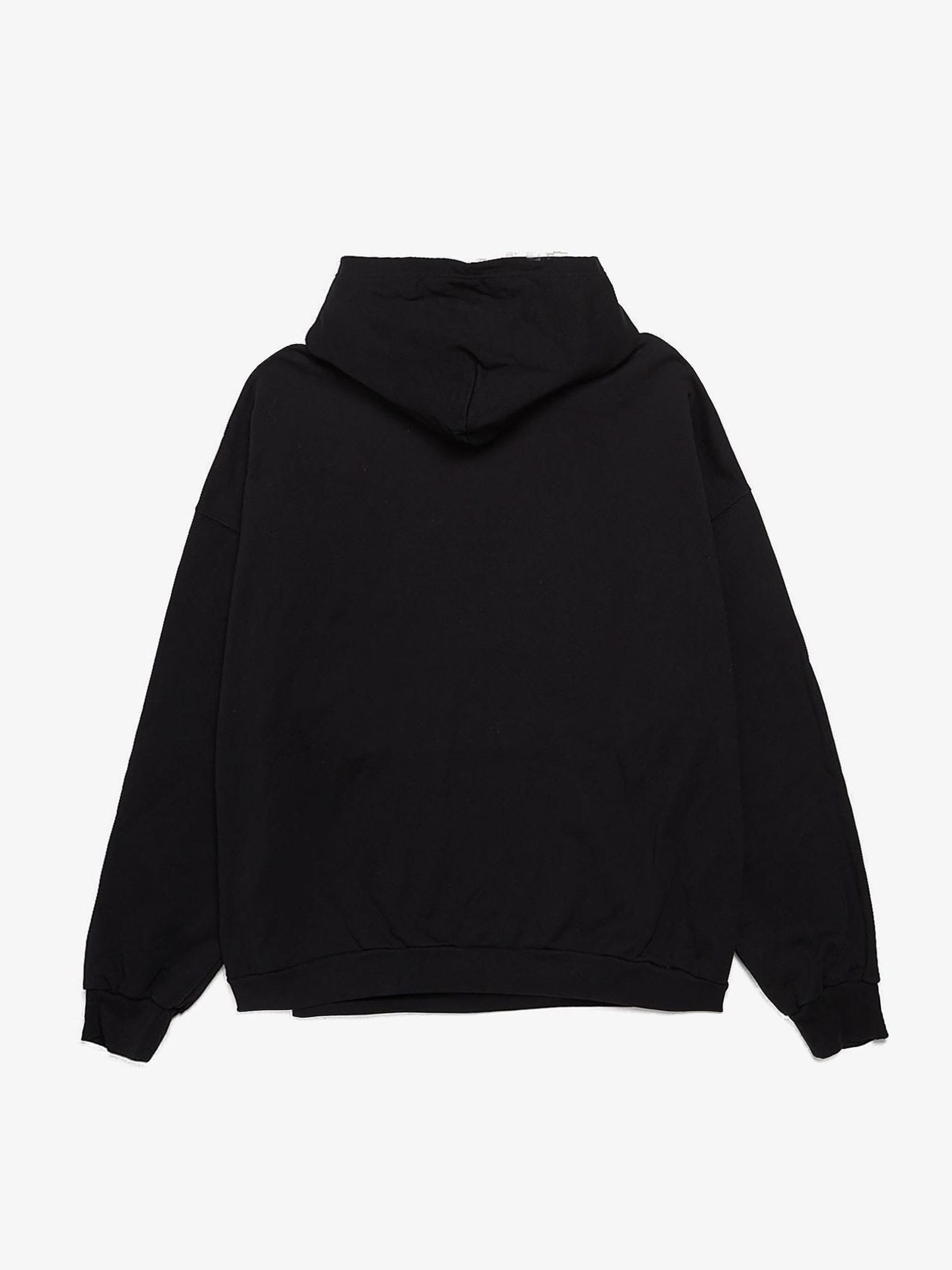 Black hoodie with design on back sale