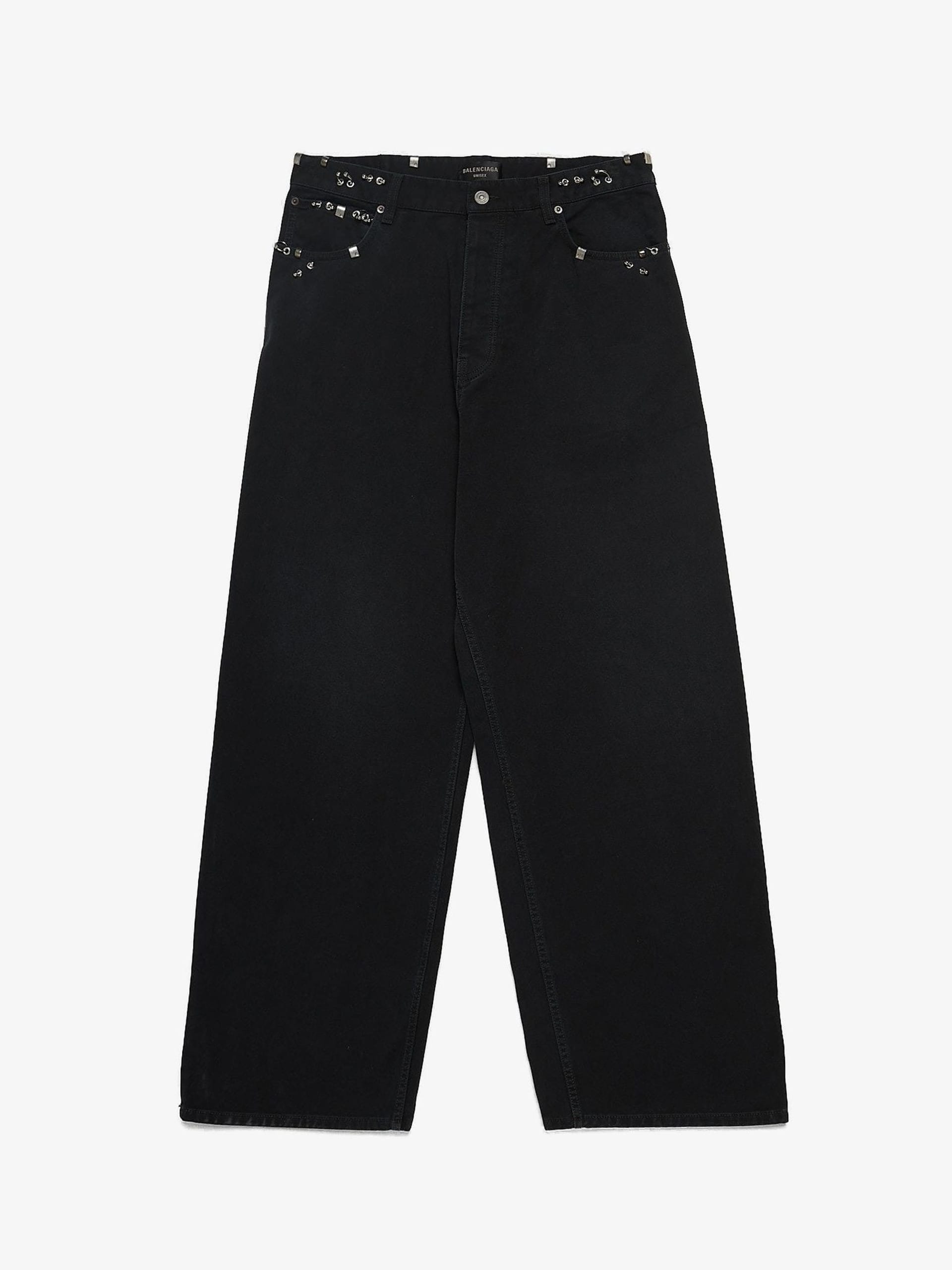 Balenciaga Black Piercing Cotton Jeans