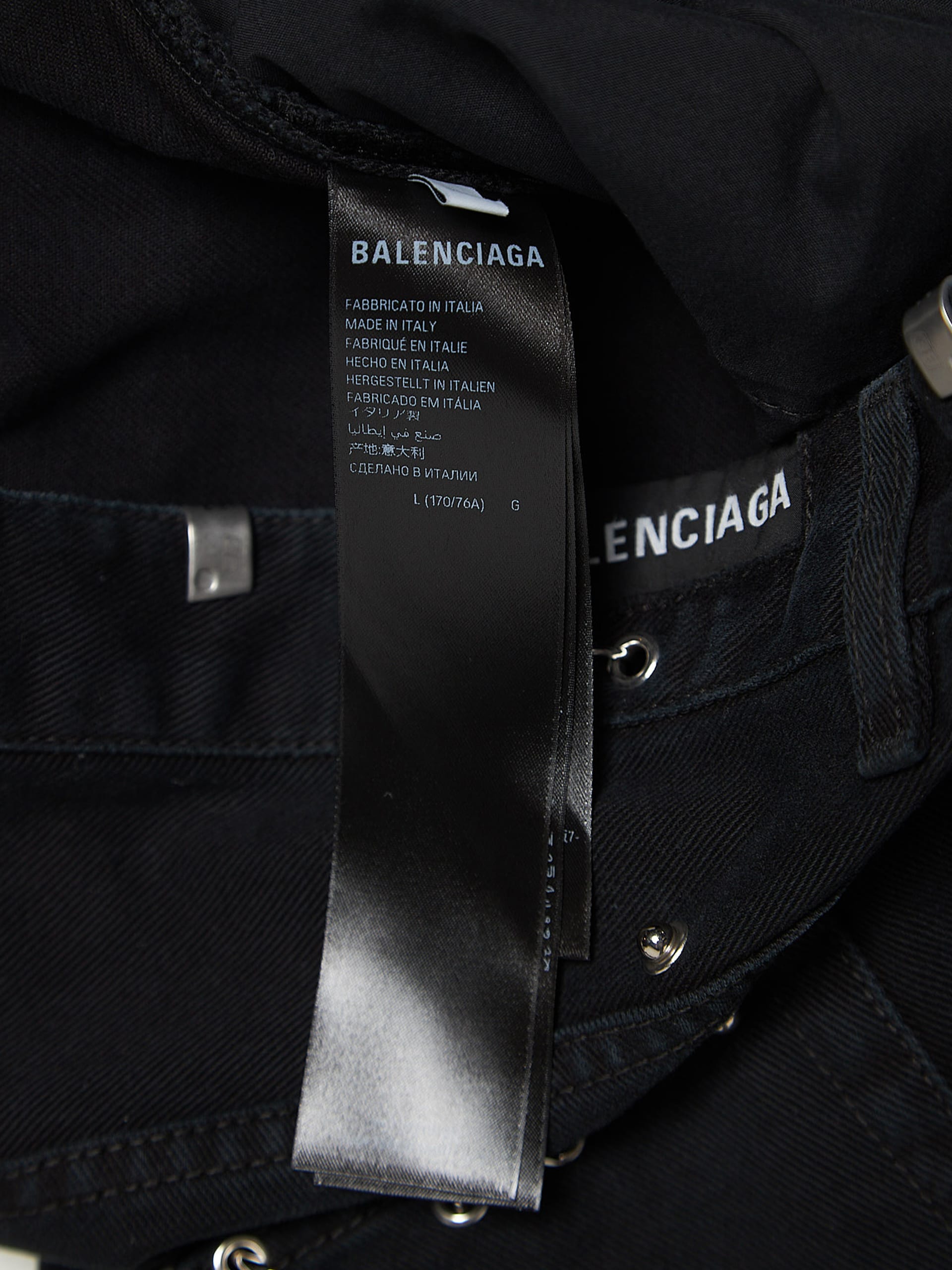 Balenciaga Black Piercing Cotton Jeans