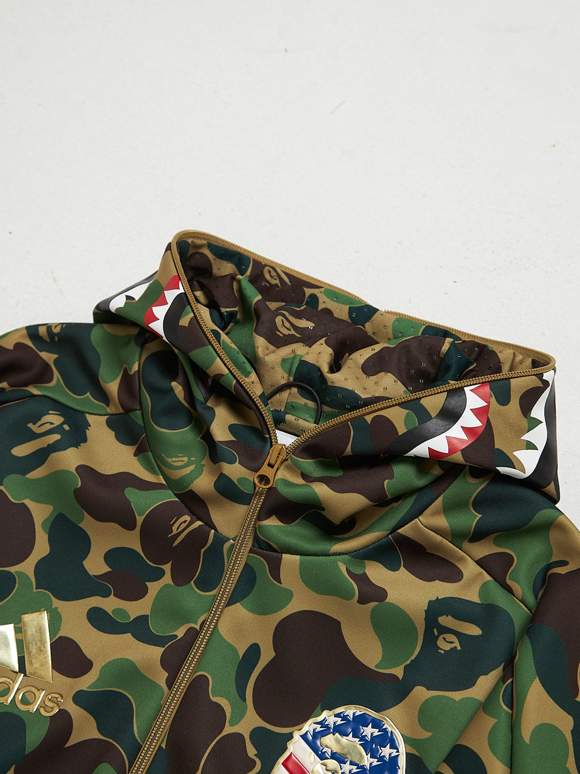 Bape Camo Full Zip Patched Polyester Zipped Hoodie