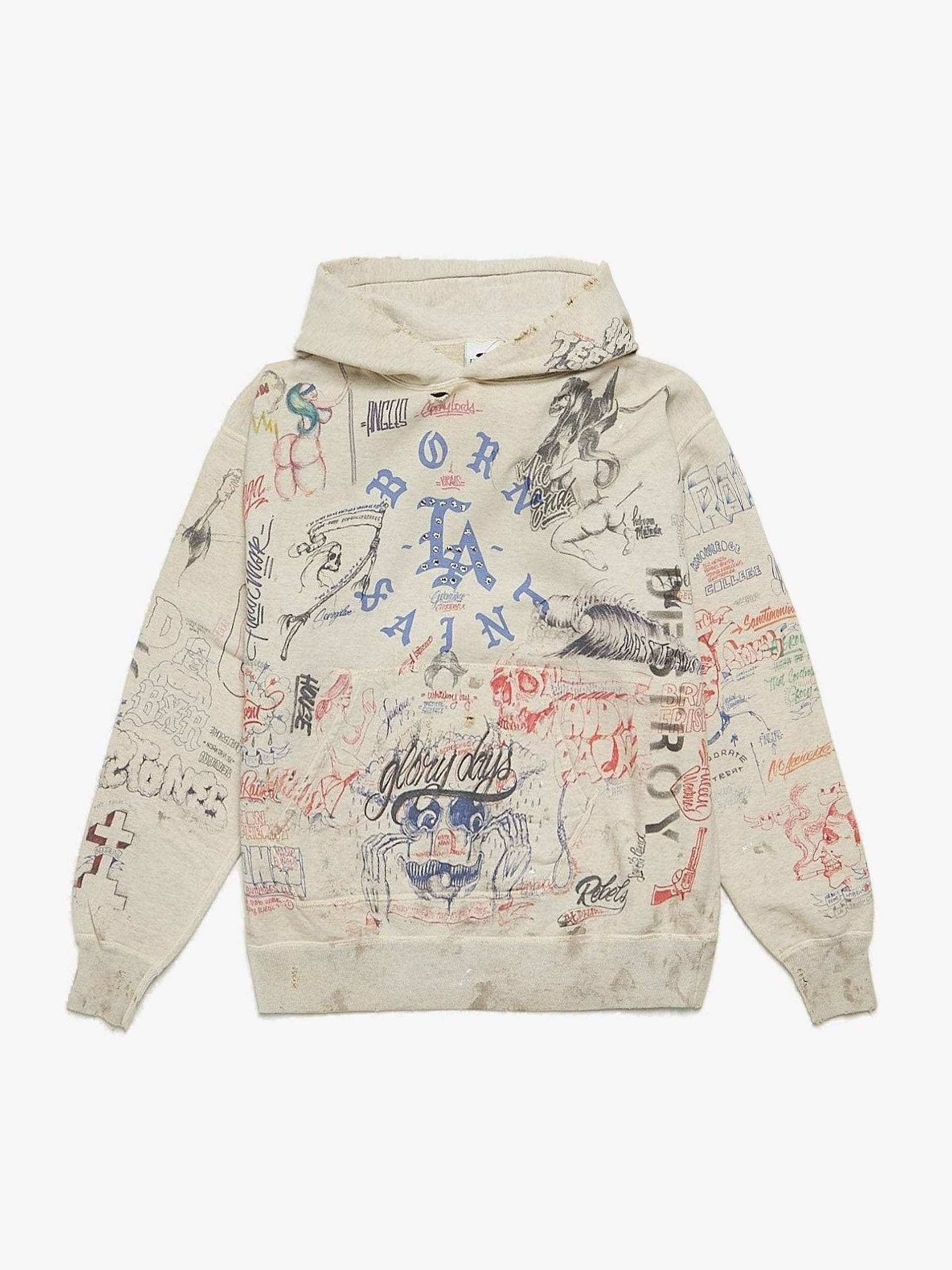 Saint Michael Born Raised Graffiti Hoodie