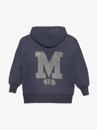 Saint Michael Blue Double Layered Cotton Saint Logo Hoodie