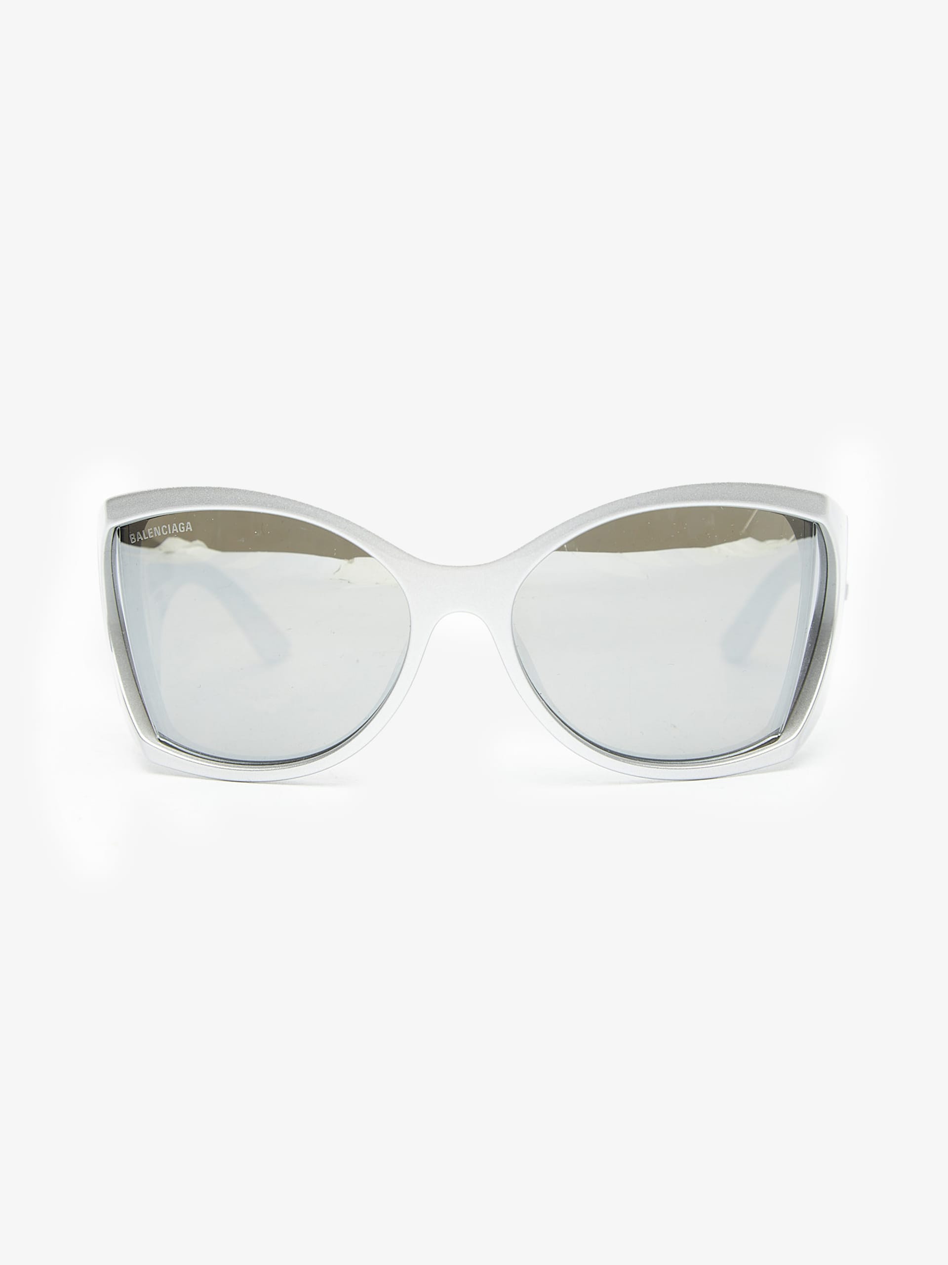 Balenciaga Silver Wide Butterfly Sunglasses