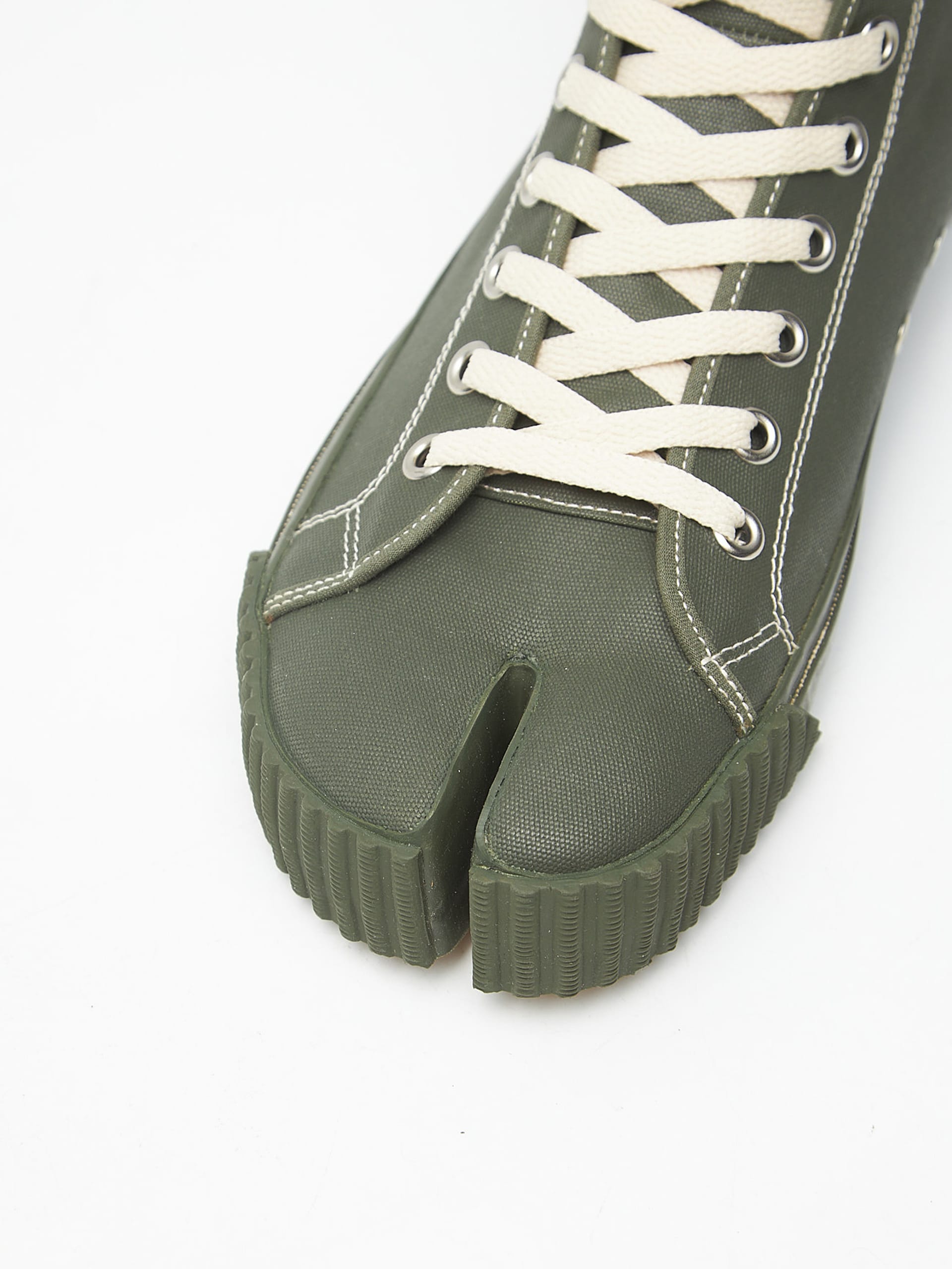 Maison Margiela Dark Green High Top Tabi Sneakers