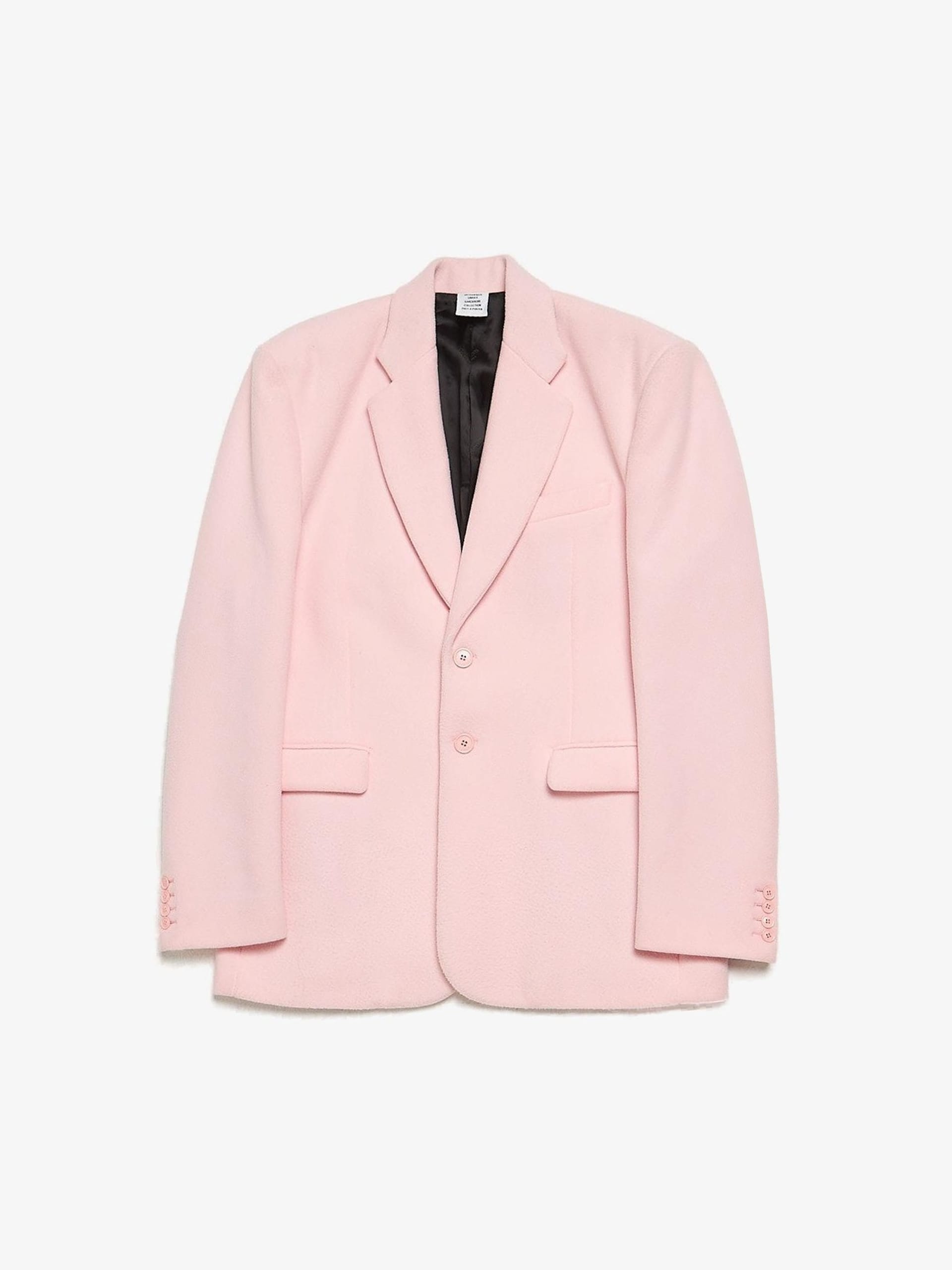 Vetements Pink Soft Polyester Oversized Blazer Jacket