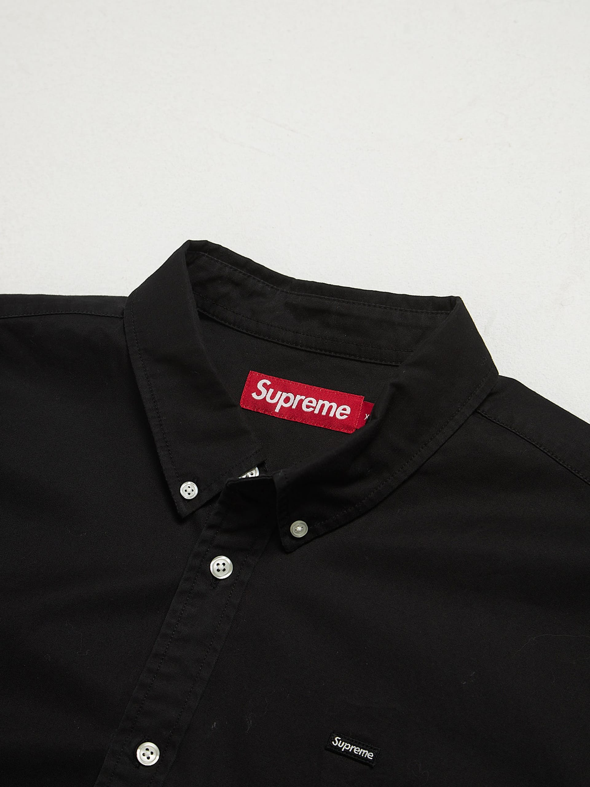Supreme Black Small Box Logo Dense Cotton Shirt