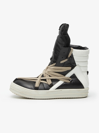Rick Owens Black Megalace Geobasket Sneakers