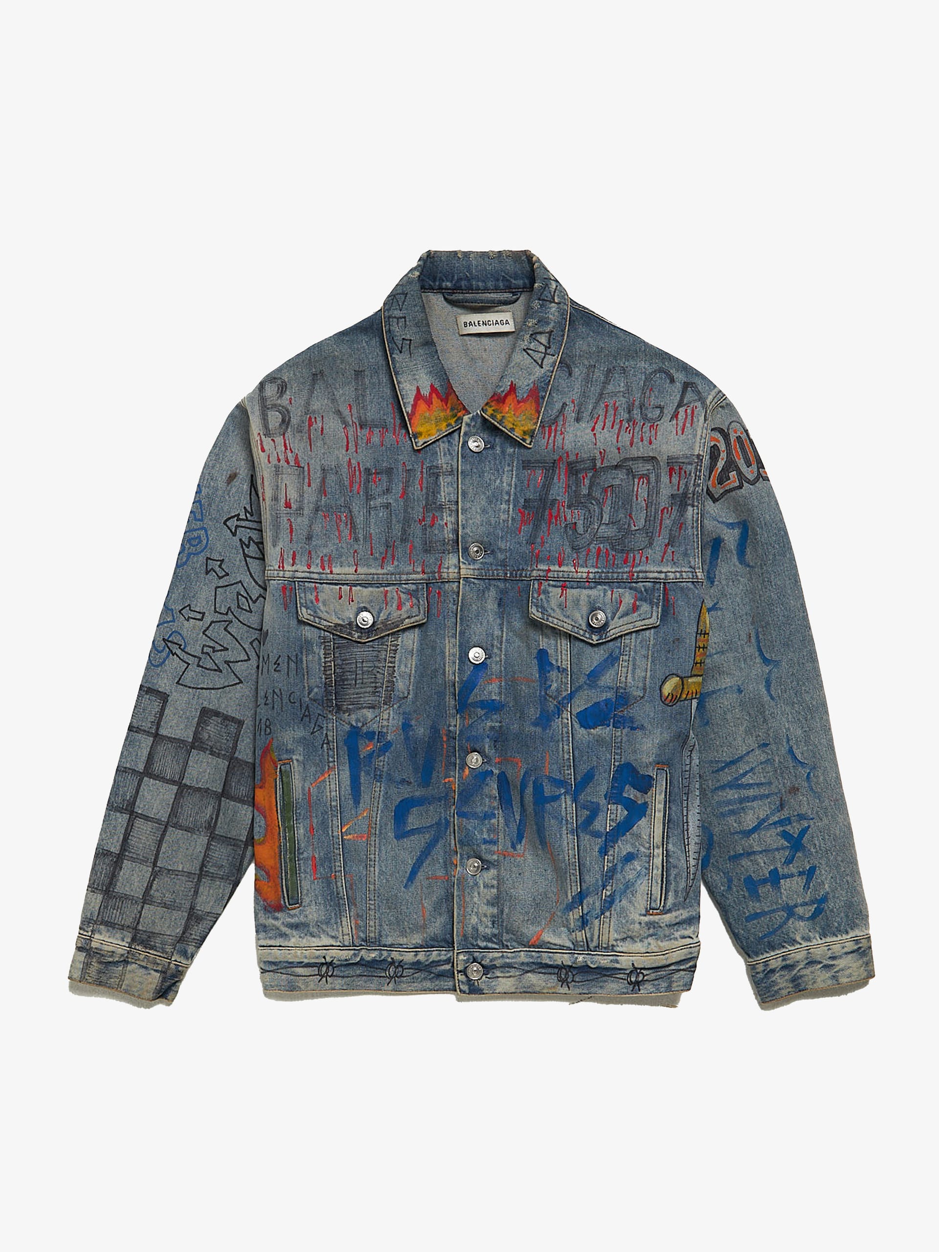 Denim balenciaga jacket hotsell