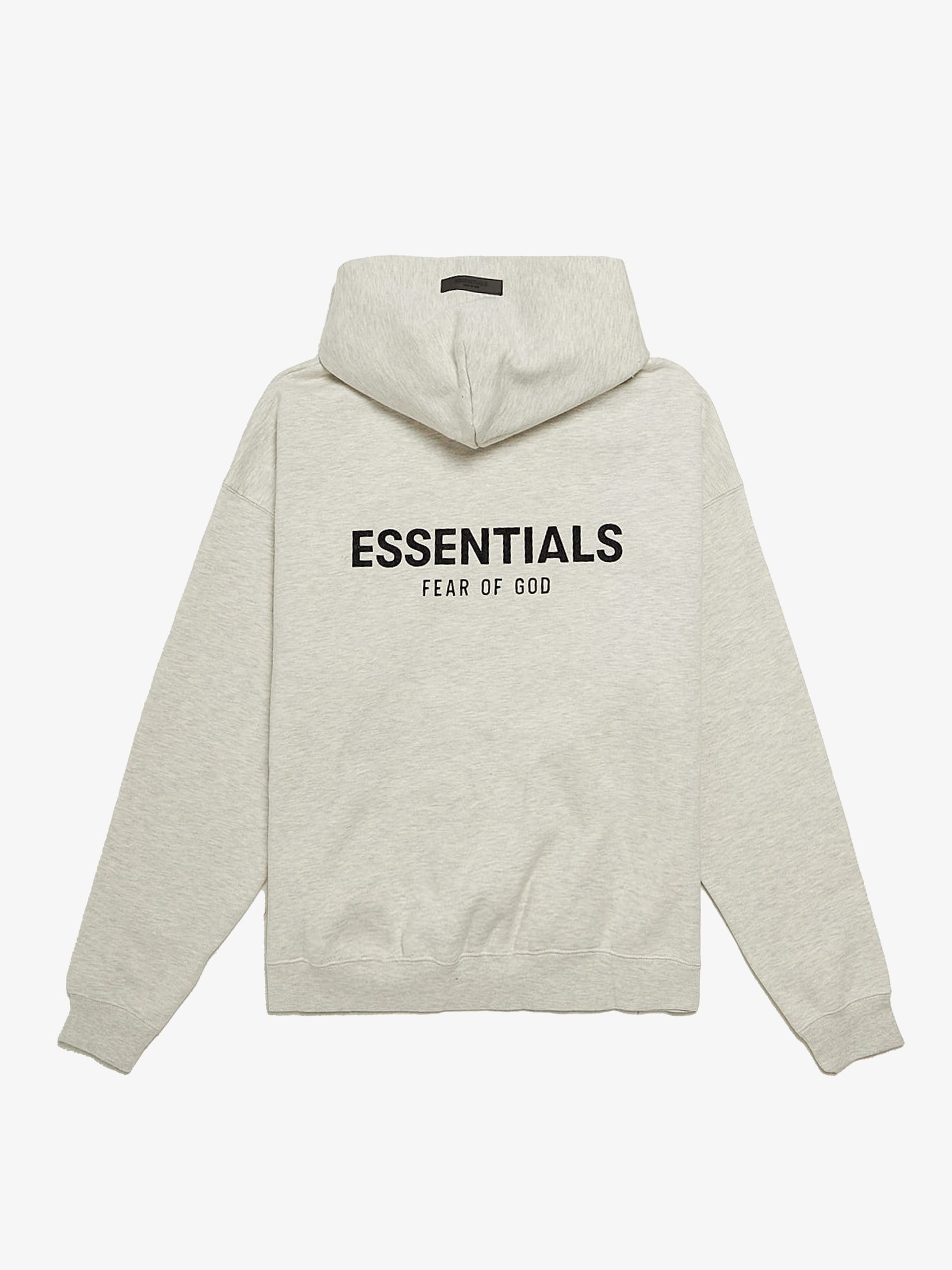 Fear of God Essentials Melange Gray Washed Logo Printed Hoodie