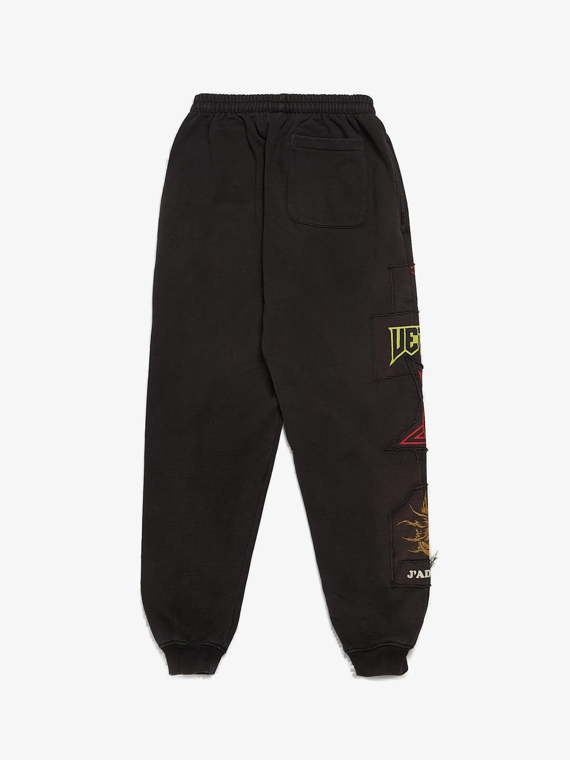 Vetements Black Washed Hardcore Patched Sweatpants