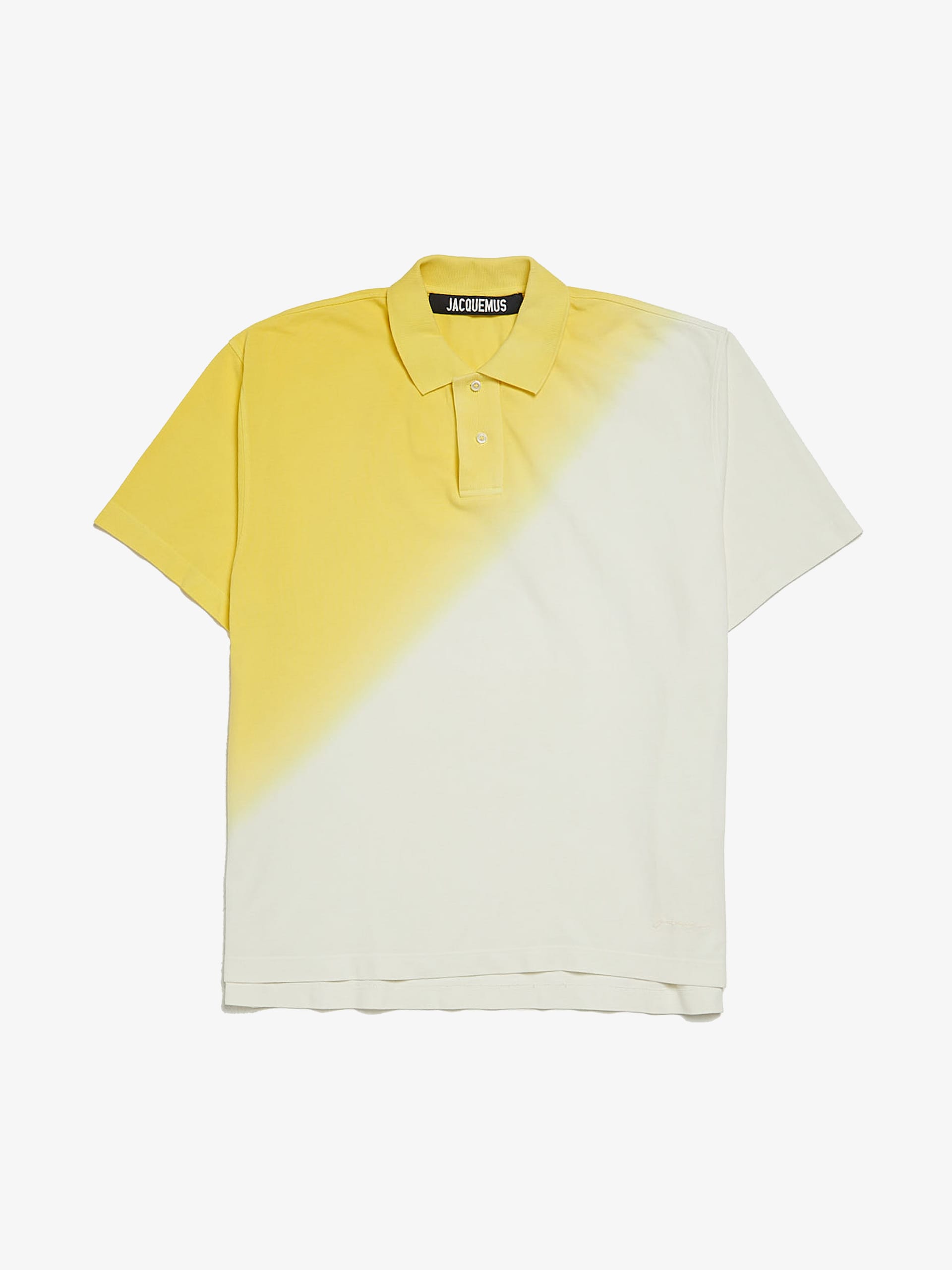 Jacquemus White and Yellow Gradient Cotton Polo Shirt