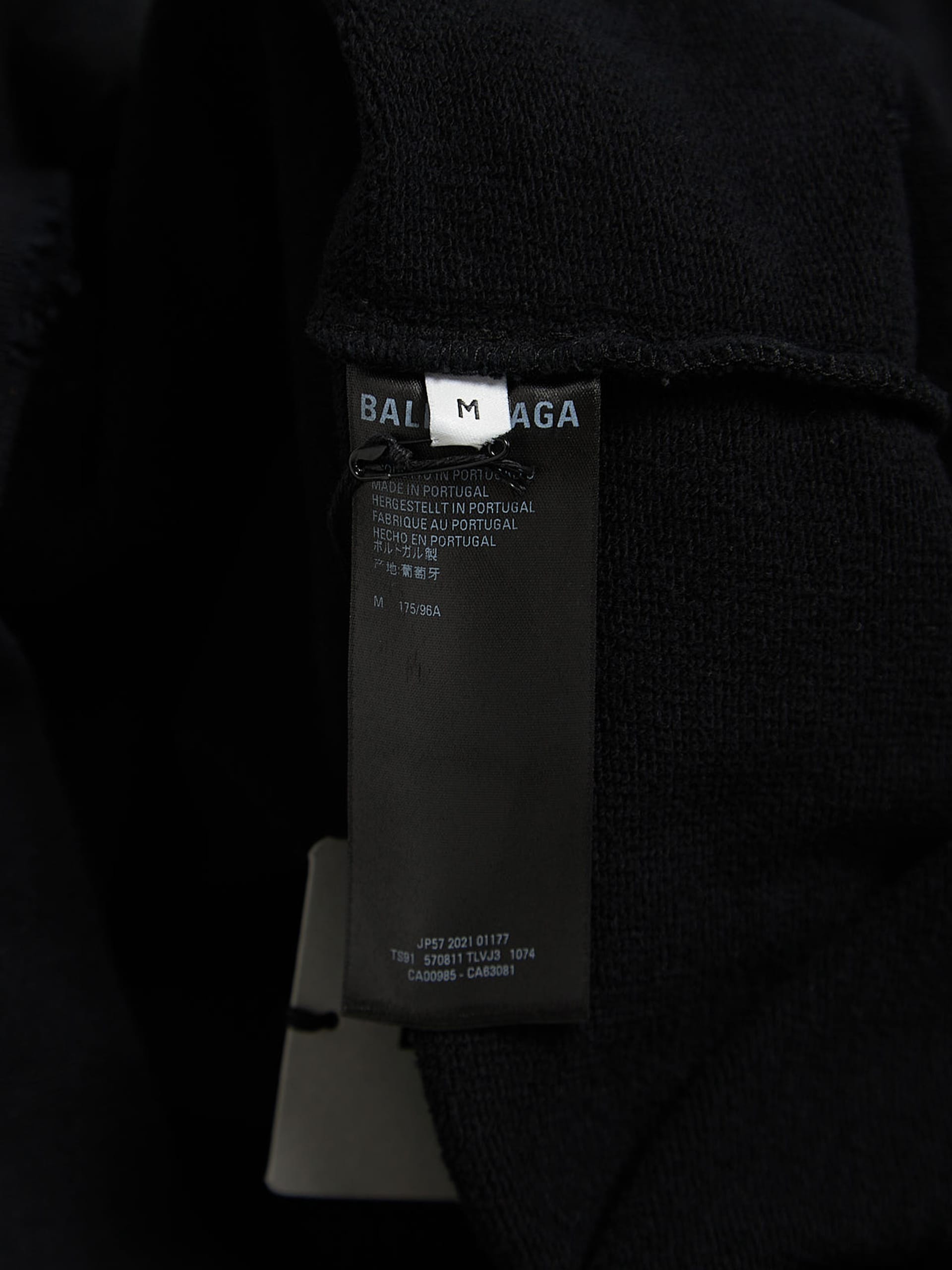 Balenciaga Black Unisex Washed Distressed Logo Scratched