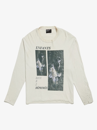 Enfants Riches Deprimes White Distressed Geisha Printed Cotton