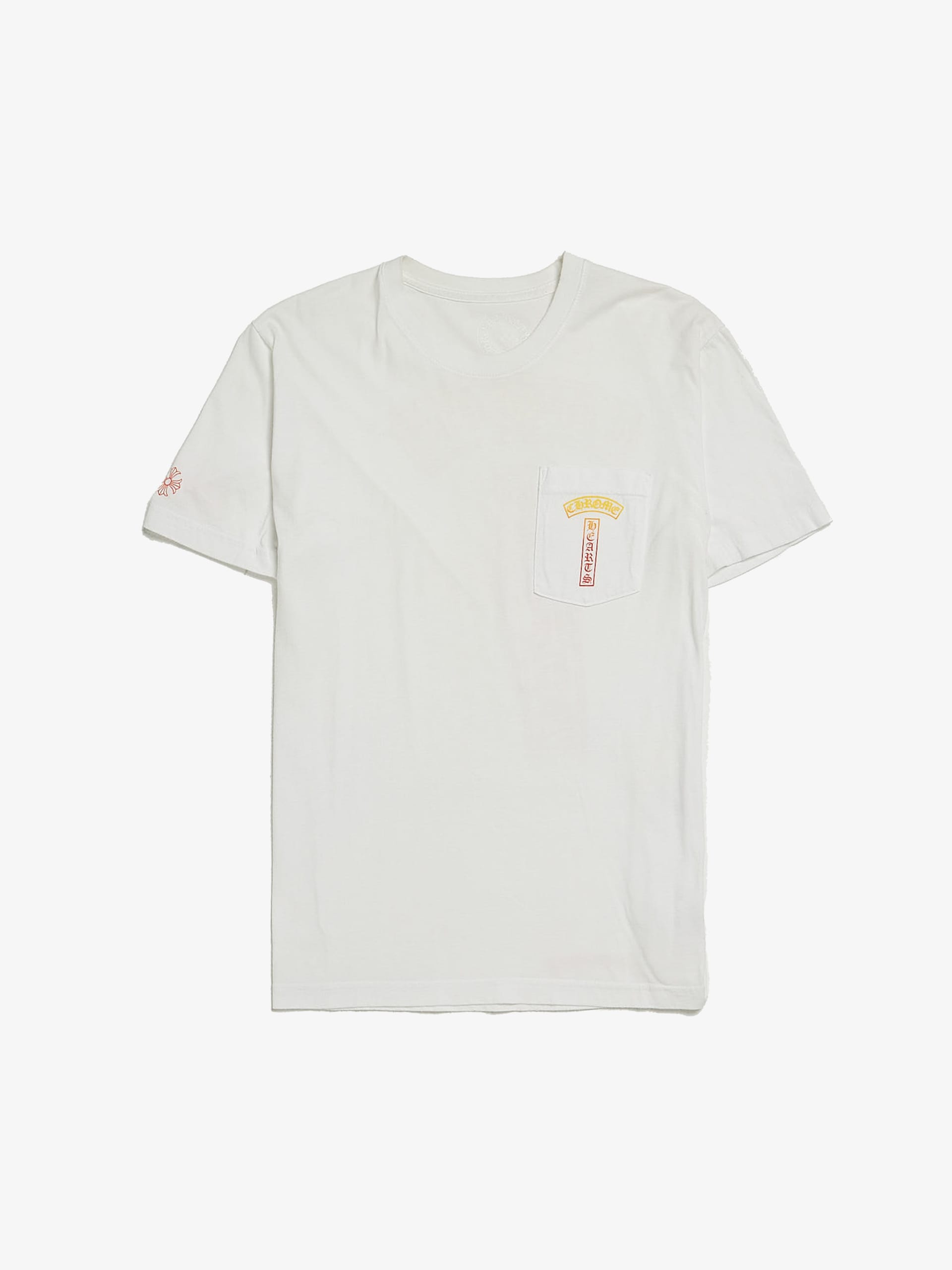 【Chrome Hearts】Gradient T-shirt★半袖Tシャツ★White Chrome Hearts White Gradient Logo Printed Cotton T-shirt