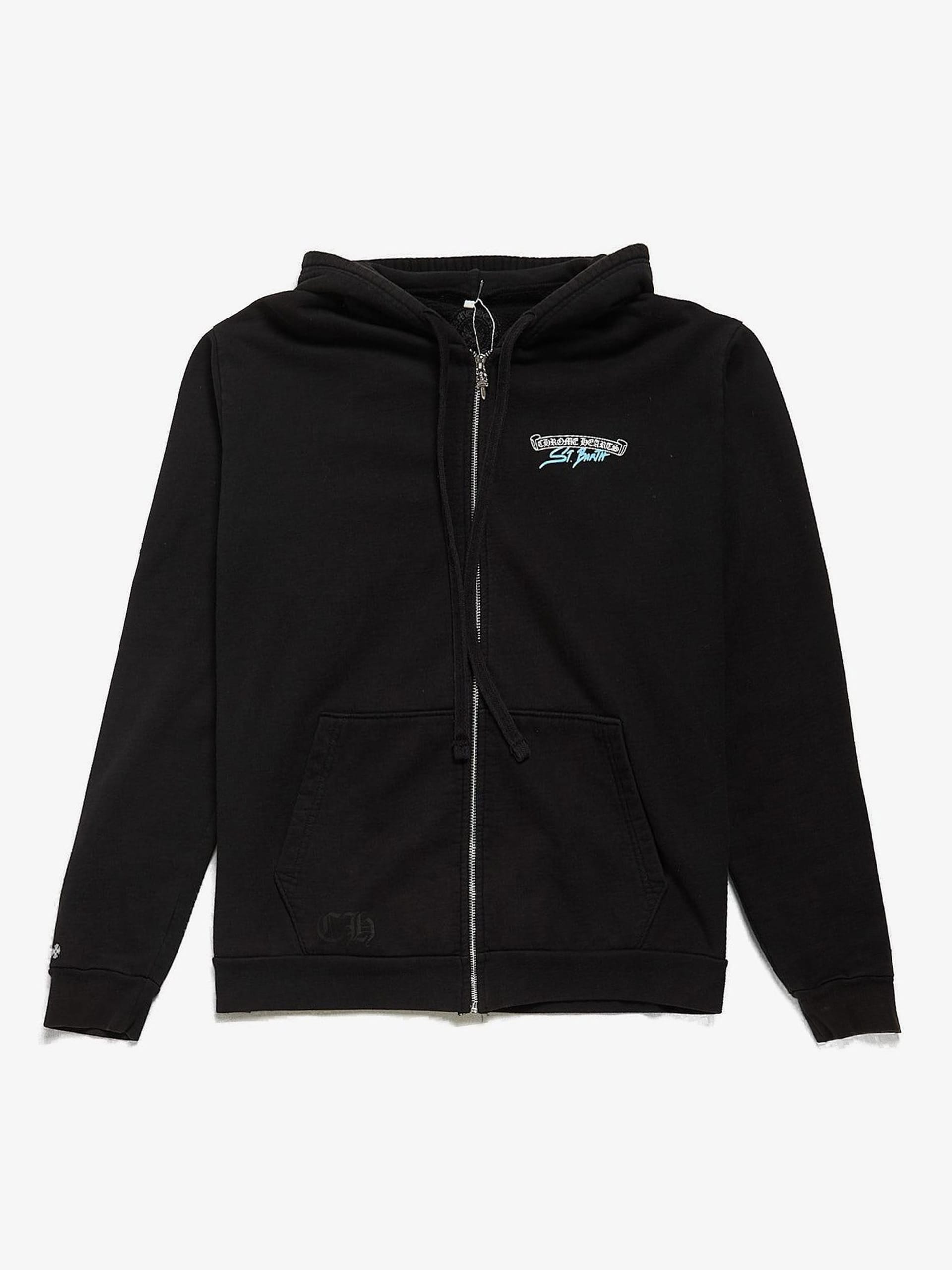 Chrome Hearts Black Cotton St. Barth. Printed ZIpped Hoodie