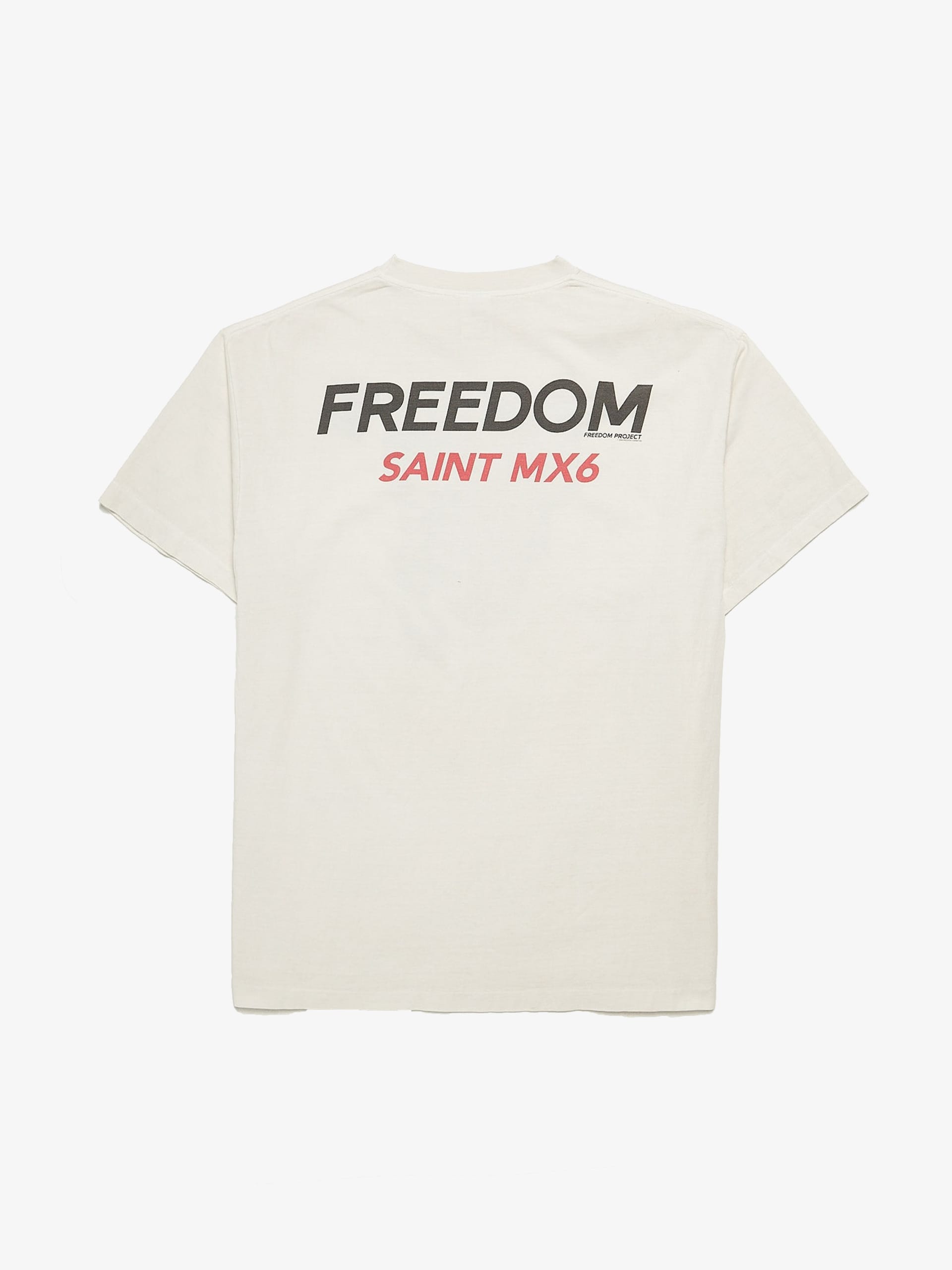 SAINT Tシャツ FREEDOM PROJECT Saint Michael White Faded Cotton Bike Freedom T-Shirt