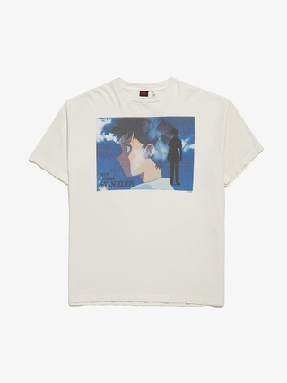 Saint Michael White Faded Cotton Evangelion T-Shirt