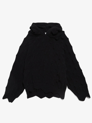 MADFRENZY Black Spiked Knit Hoodie