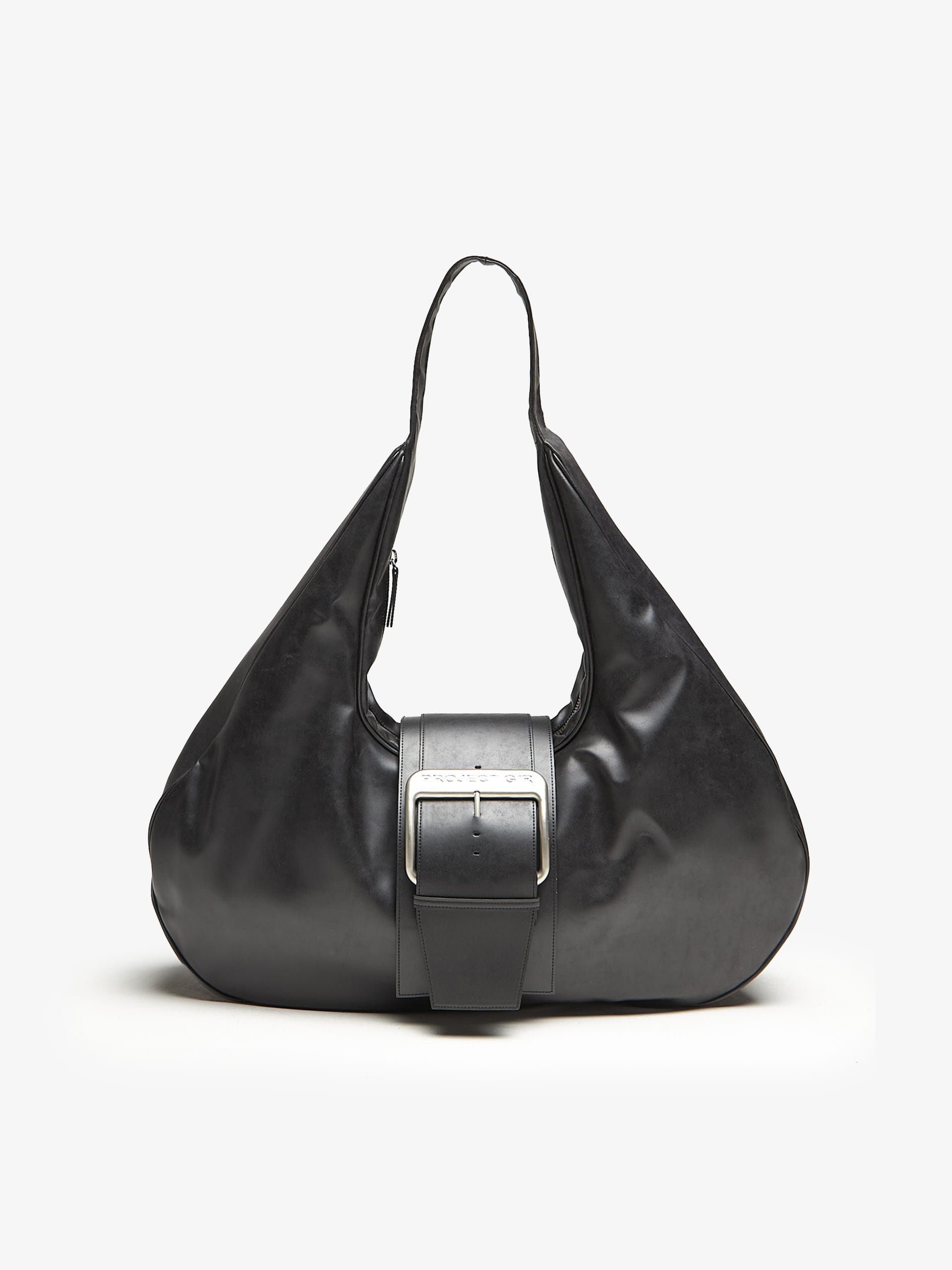 Project GR Mega Buckle Hobo Bag Black