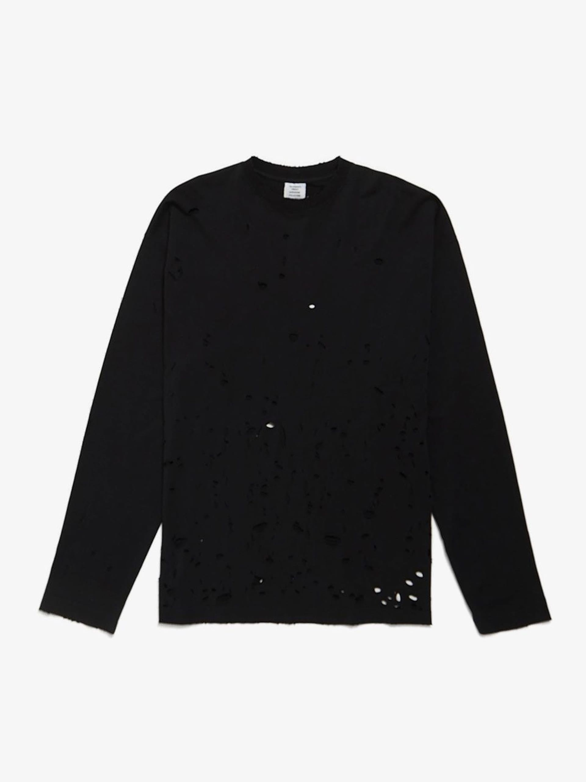 Vetements Black Cut Out Oversized Cotton Longsleeve